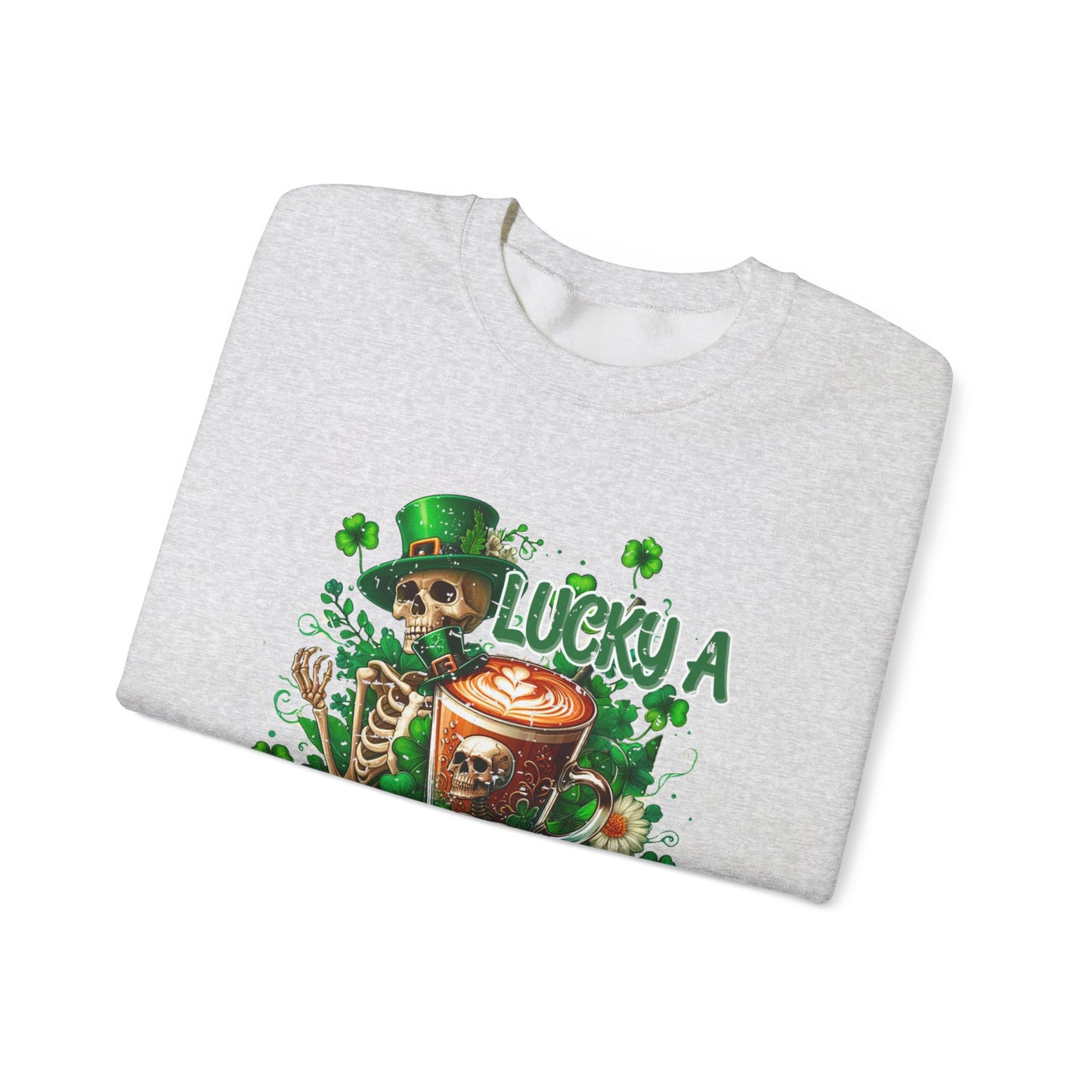 Lucky A Latte Skeleton Heavy Blend™ Crewneck Sweatshirt