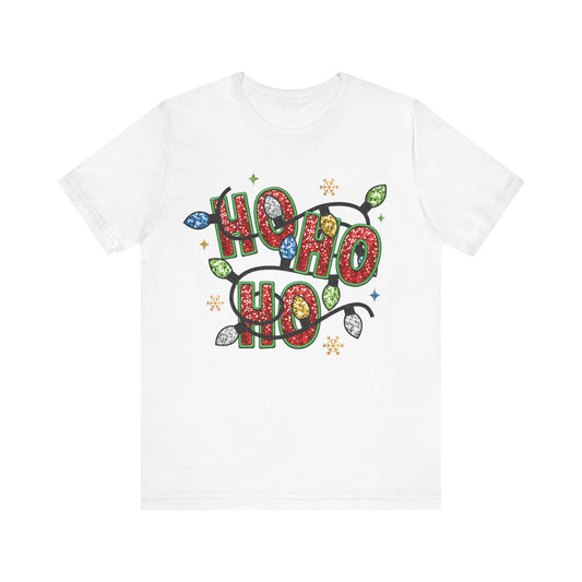 Glitter Ho Ho Ho Jersey Short Sleeve Tee
