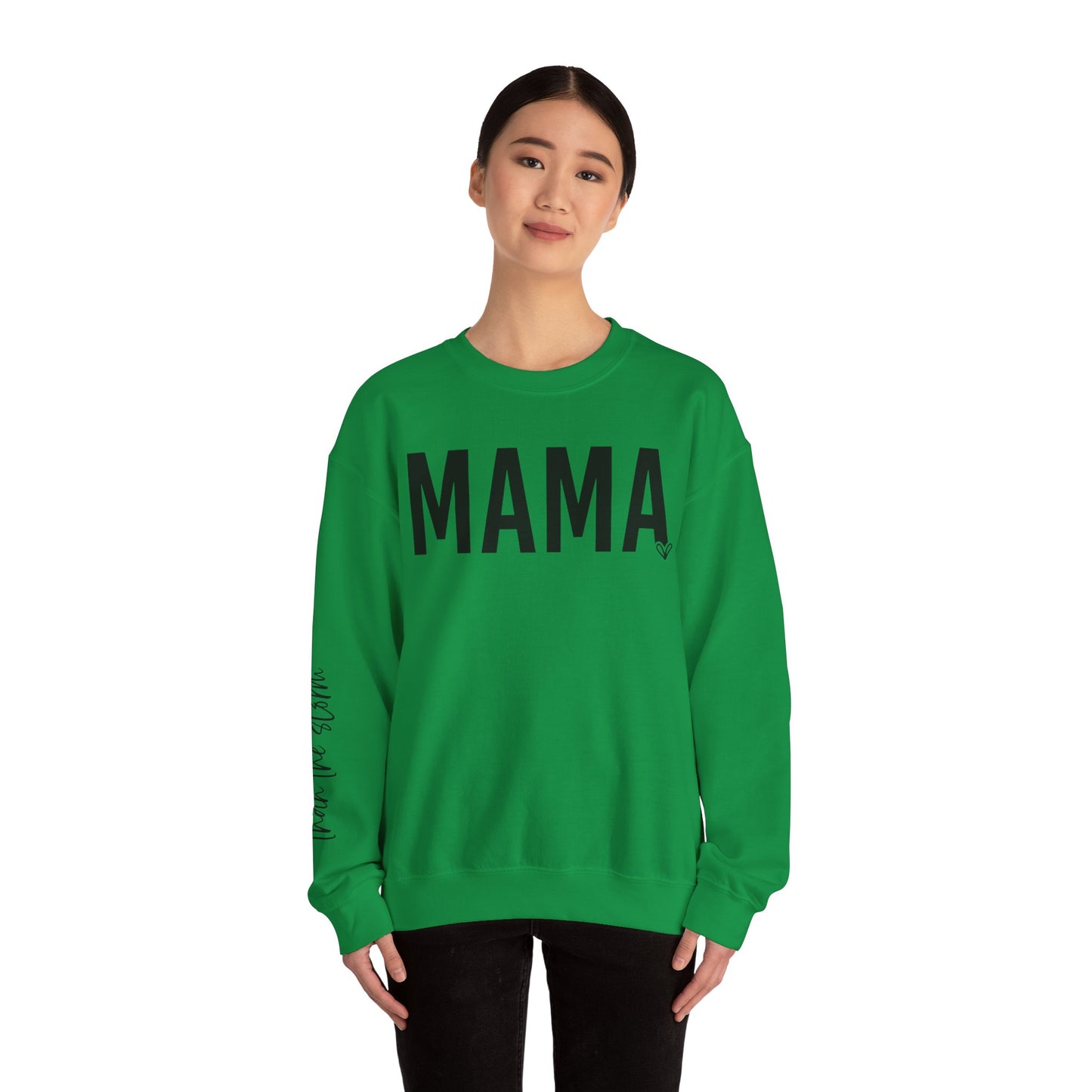 Mama Stronger Than The Storm Sleeve Heavy Blend™ Crewneck Sweatshirt