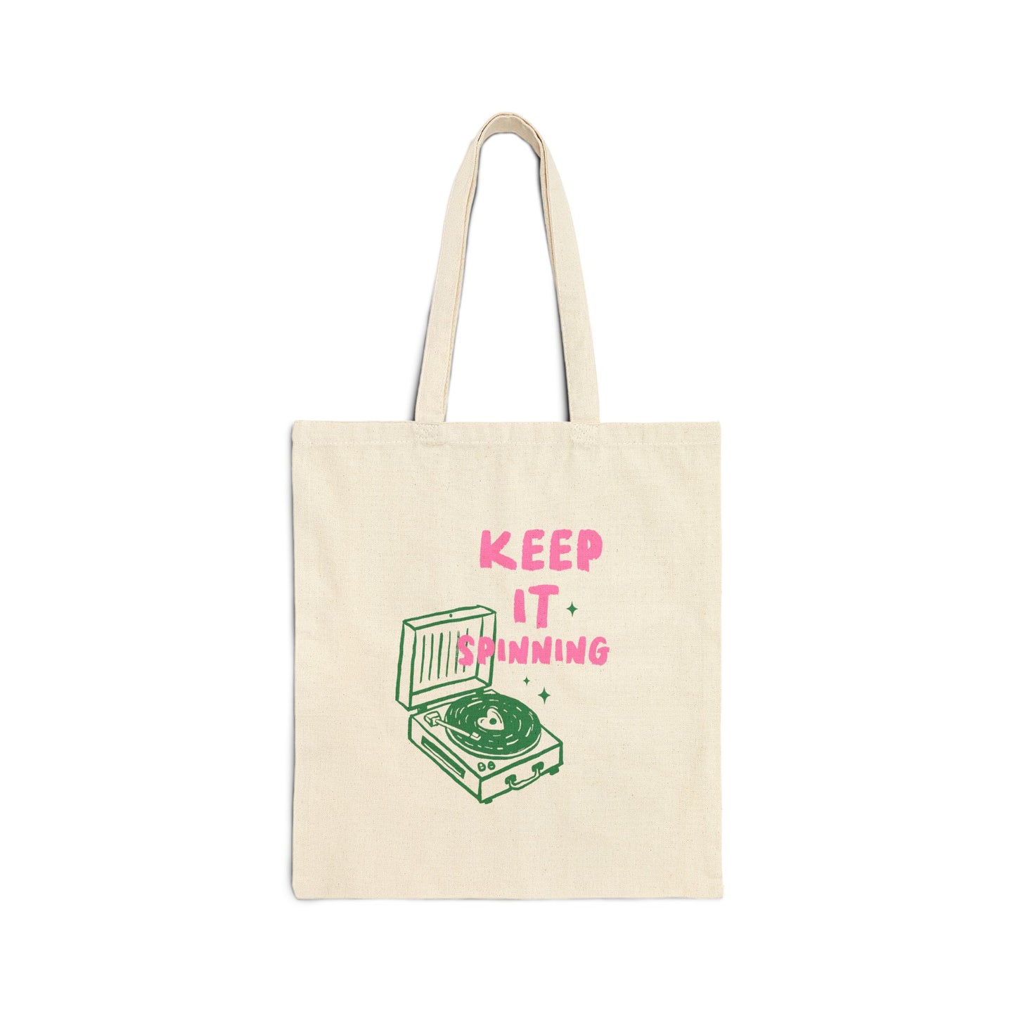 Keep It Spinning Cotton Canvas Tote Bag
