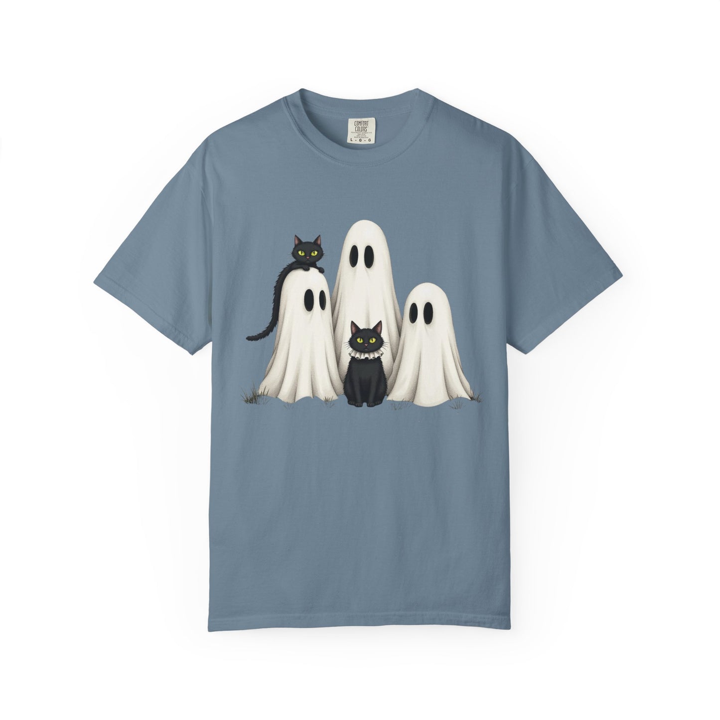Black Cat and Ghosts  Garment-Dyed T-shirt
