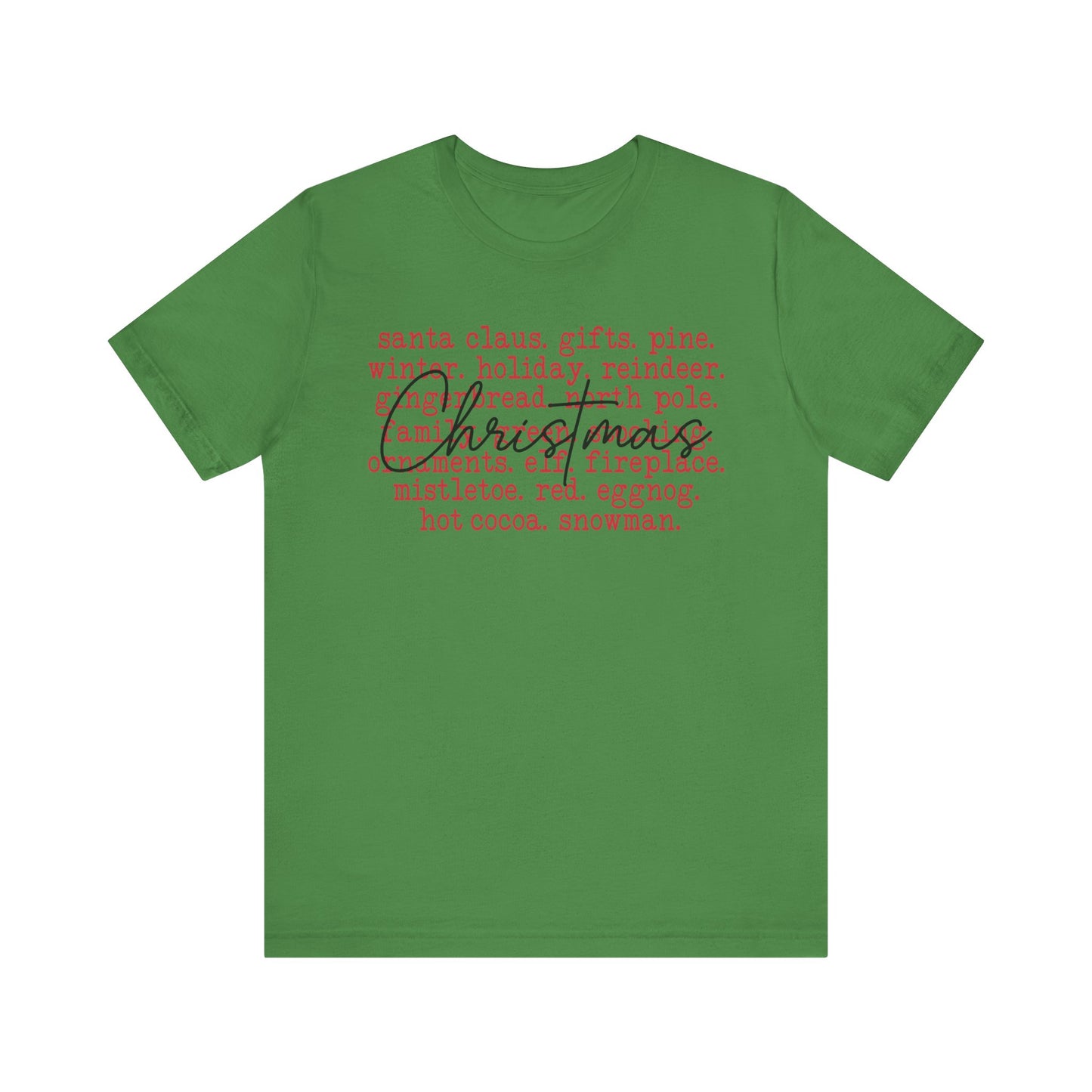 Christmas Words Jersey Short Sleeve Tee