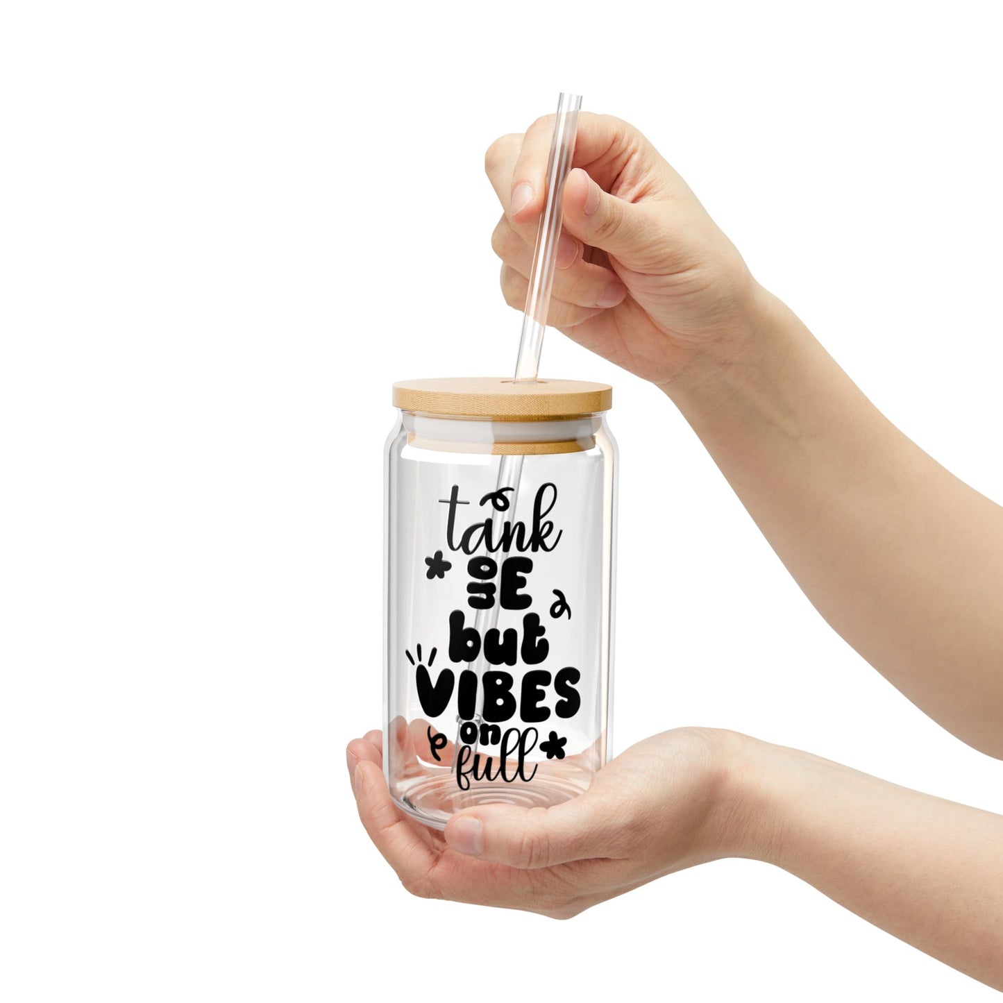 Vibes On Full Sipper Glass, 16oz
