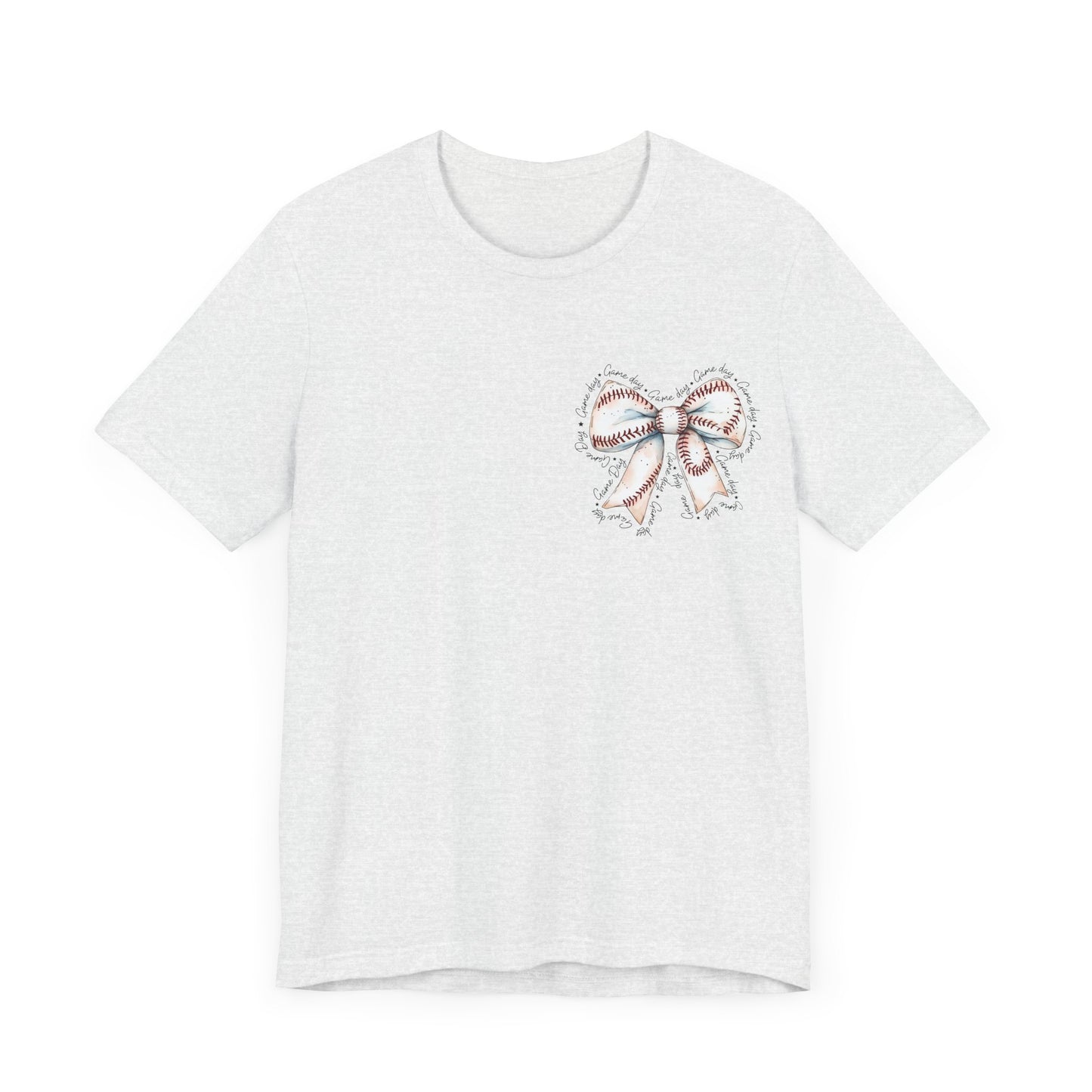 Baseball Game Day Bow Pocket Jersey Short Sleeve Tee