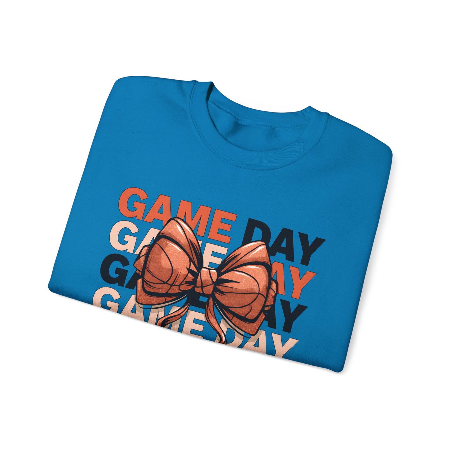 Game Day Basketball Bow Heavy Blend™ Crewneck Sweatshirt