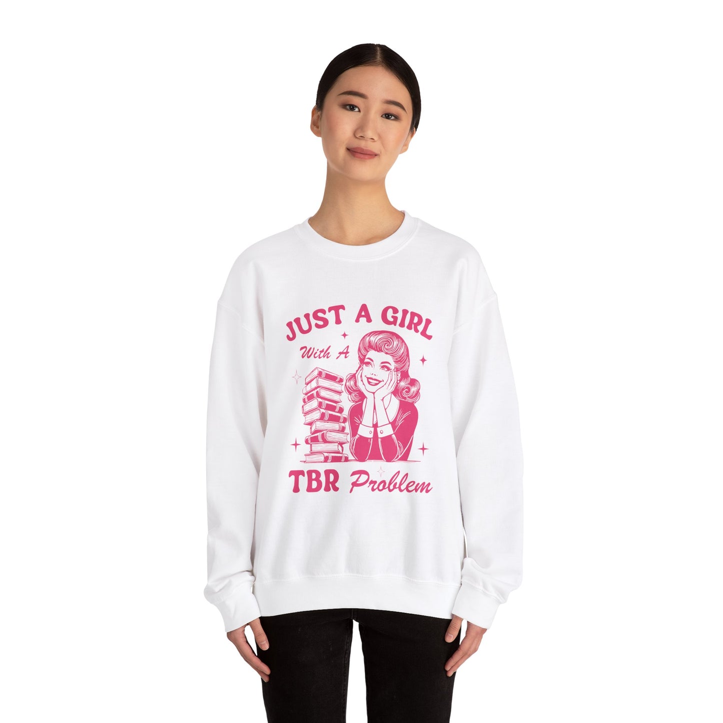 Just A Girl with A TBR Problem Heavy Blend™ Crewneck Sweatshirt