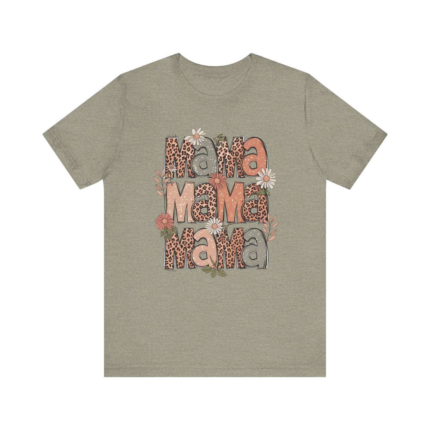 Floral Stacked Mama Jersey Short Sleeve Tee