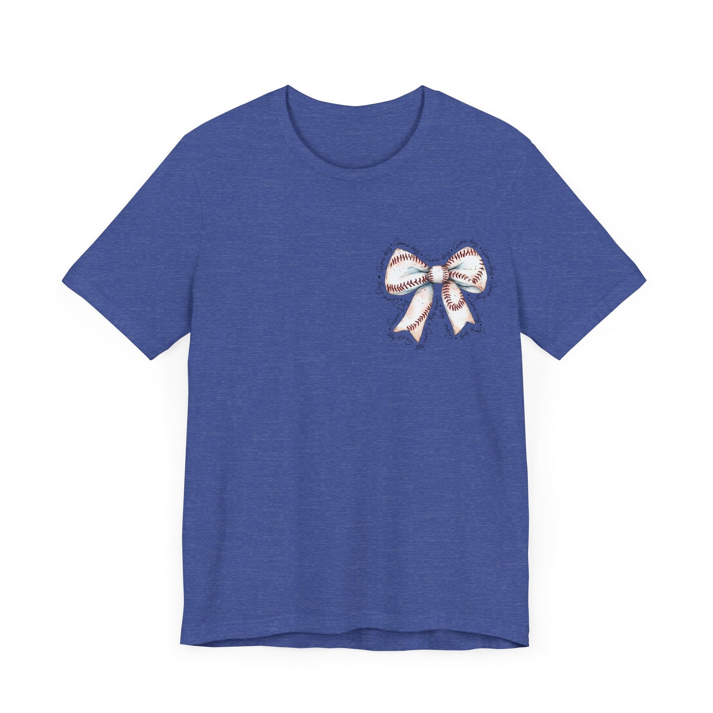 Baseball Game Day Bow Pocket Jersey Short Sleeve Tee