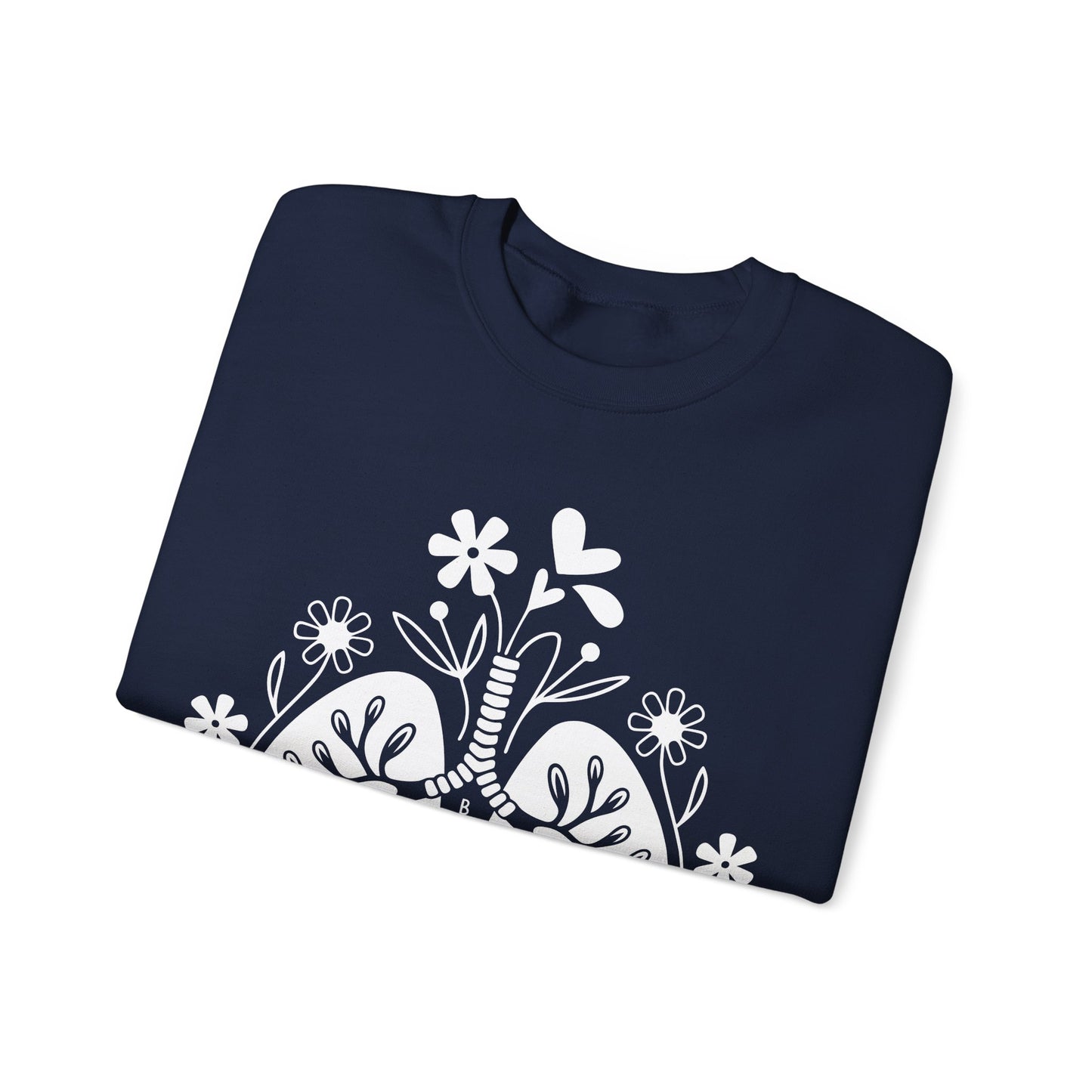 Breathe Floral Lungs Heavy Blend™ Crewneck Sweatshirt
