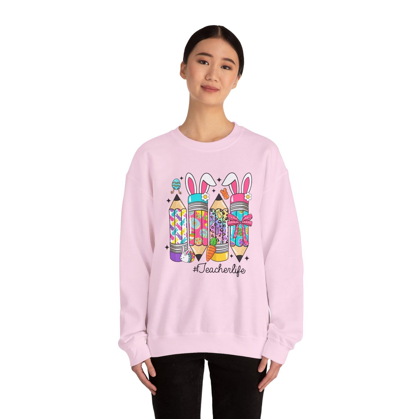 Easter Pencils Teacher Life  Heavy Blend™ Crewneck Sweatshirt