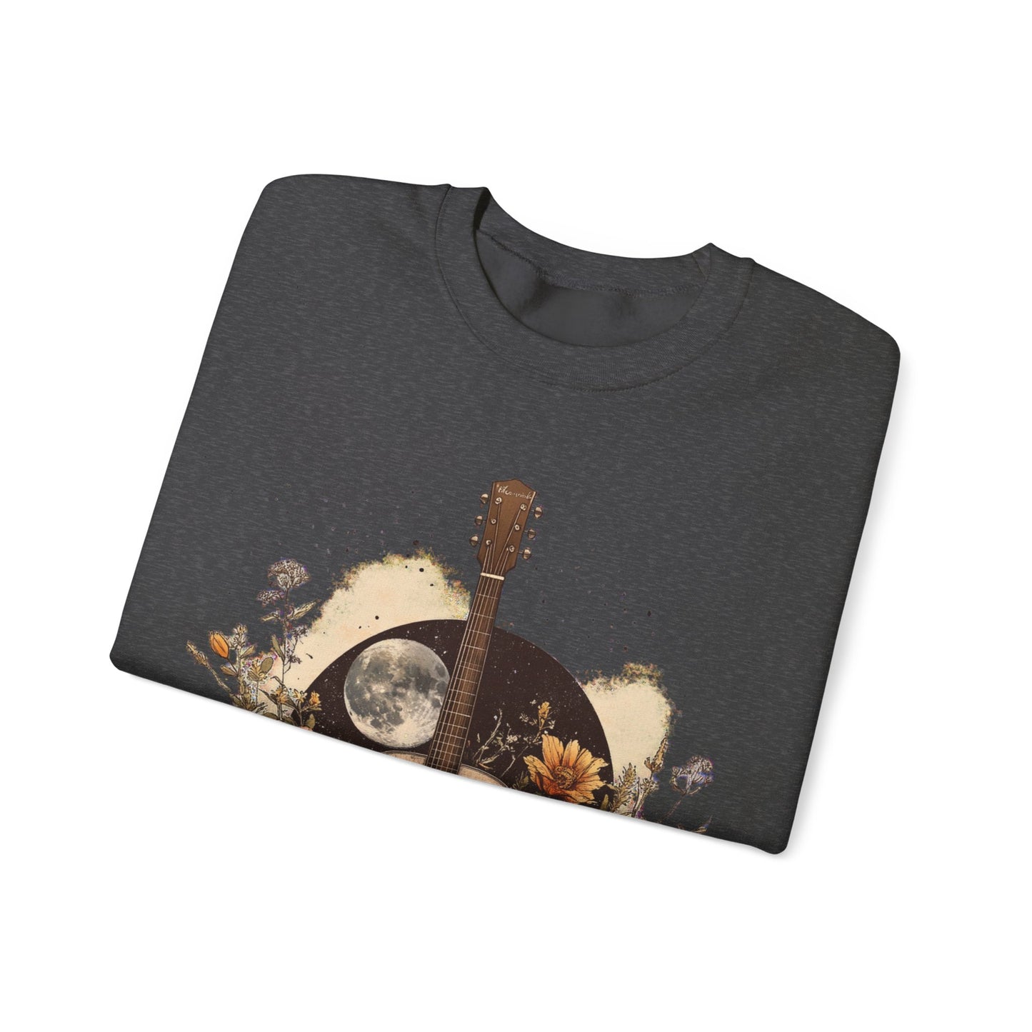 Moon and Guitar  Heavy Blend™ Crewneck Sweatshirt