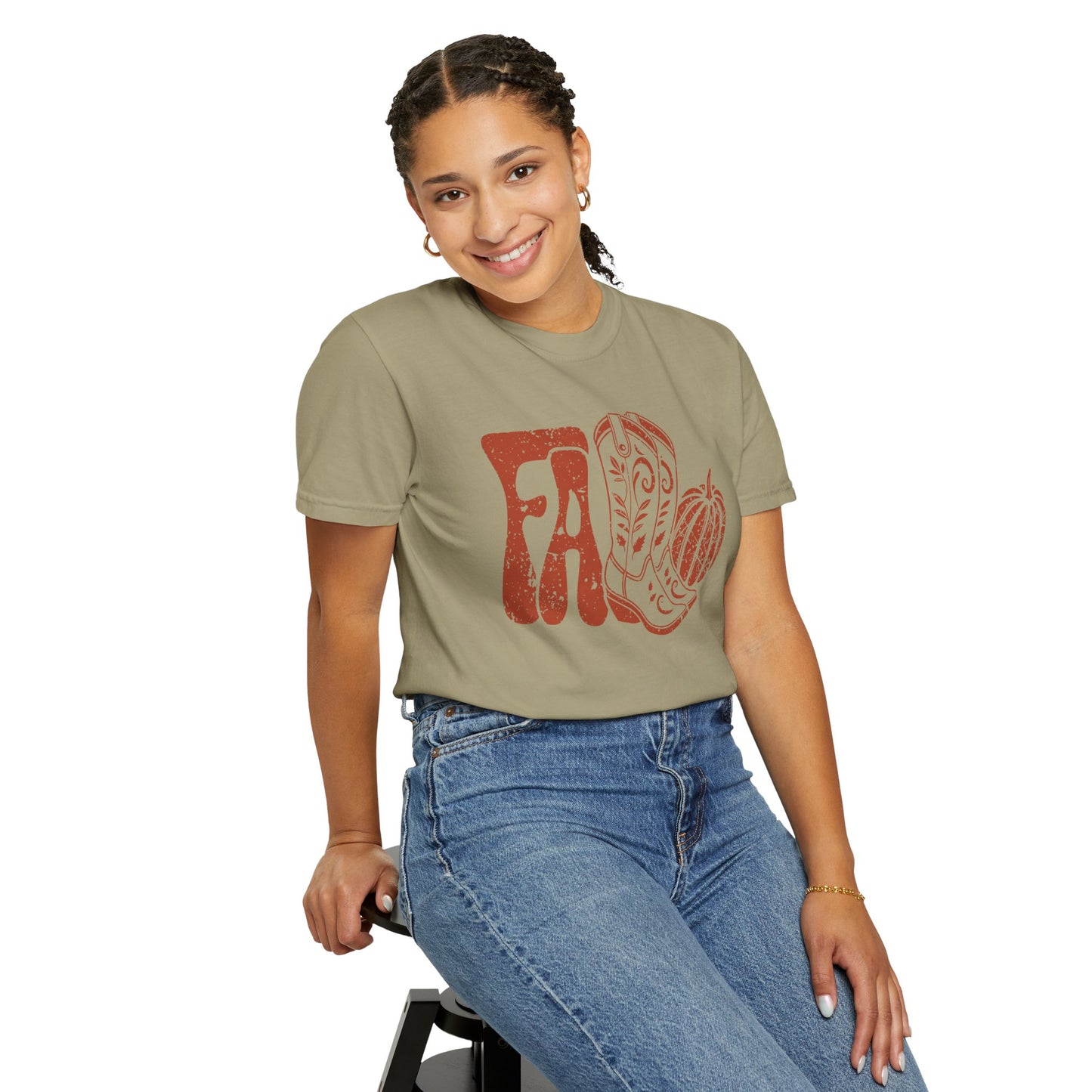 Western Fall Orange Garment-Dyed T-shirt
