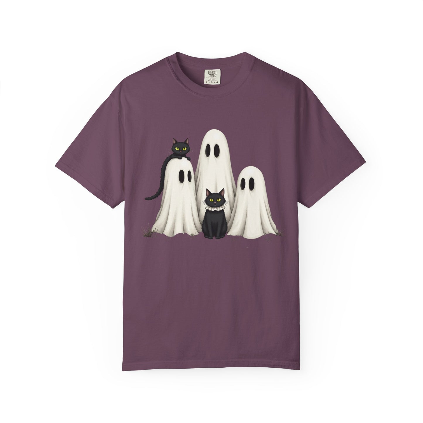 Black Cat and Ghosts  Garment-Dyed T-shirt