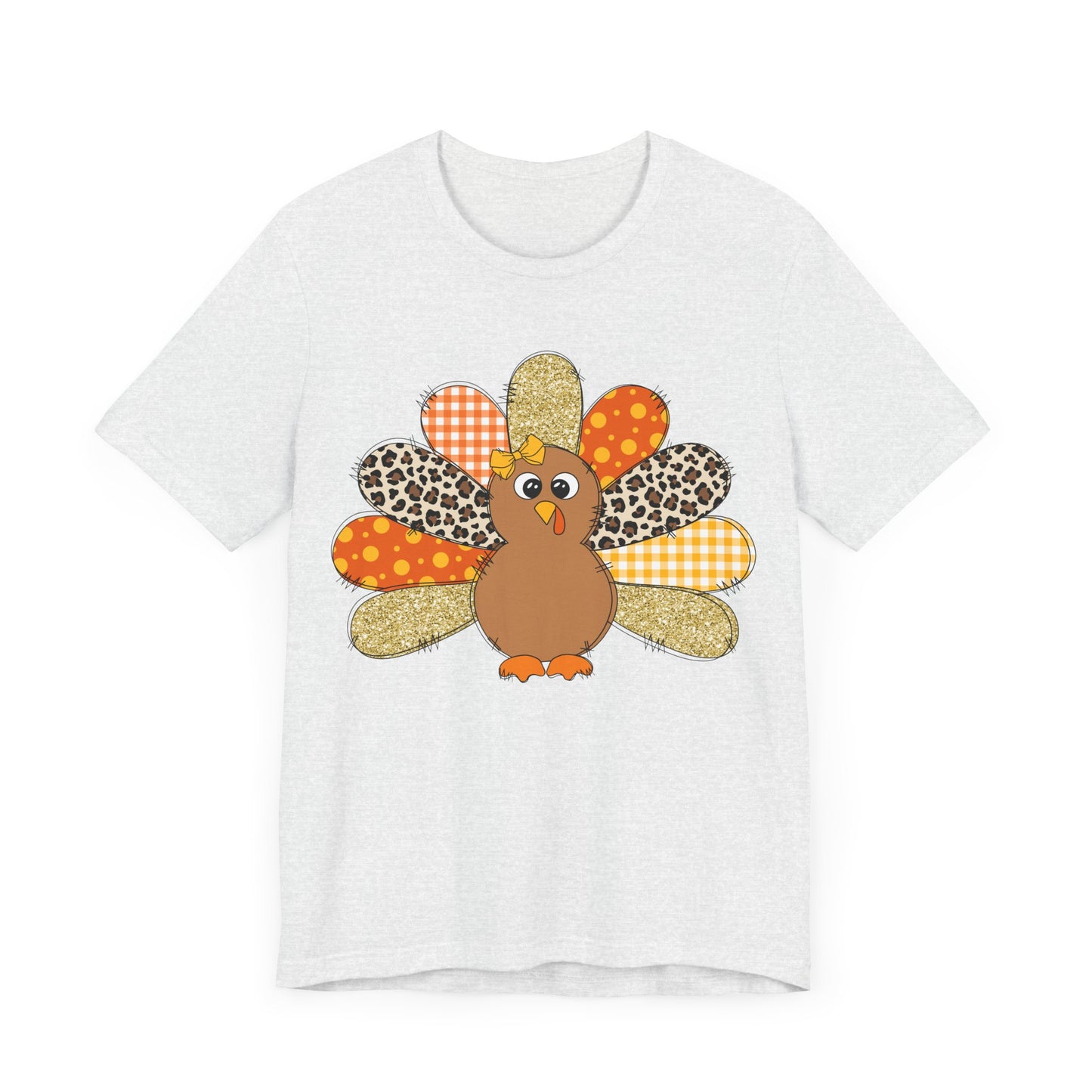 Cute Thanksgiving Turkey Jersey Short Sleeve Tee