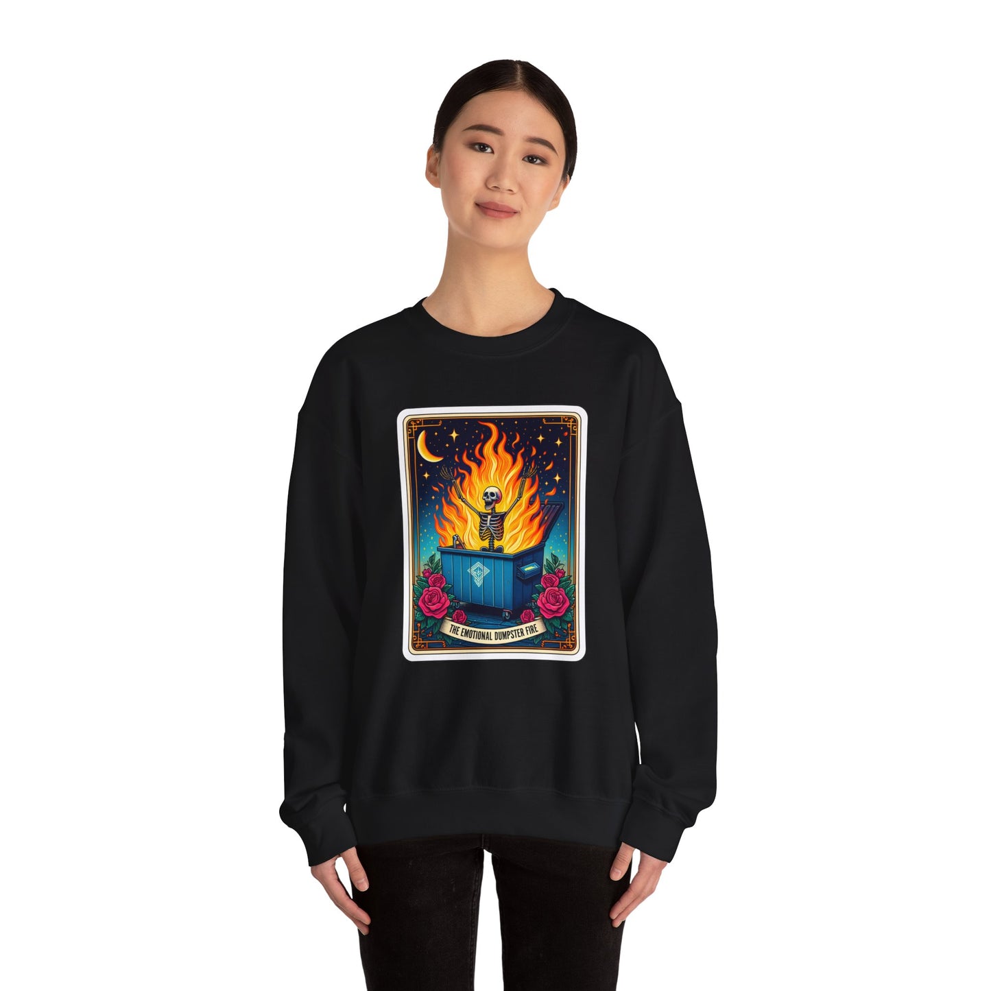 Emotional Dumpster Fire Tarot Heavy Blend™ Crewneck Sweatshirt