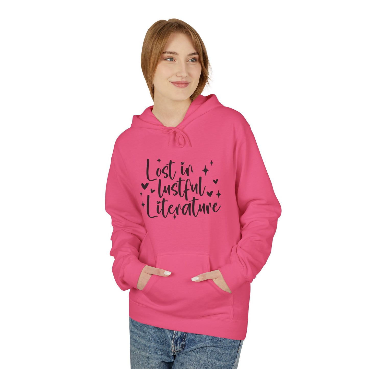 Lost in Lustful Literature Midweight Softstyle Fleece Hoodie