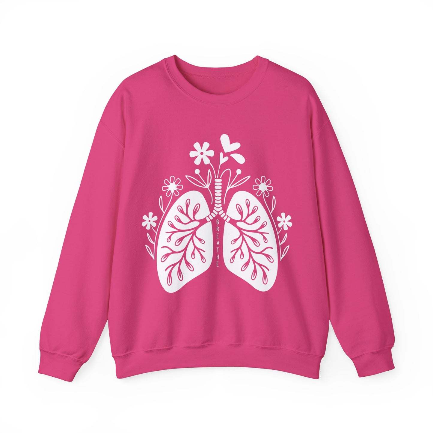Breathe Floral Lungs Heavy Blend™ Crewneck Sweatshirt