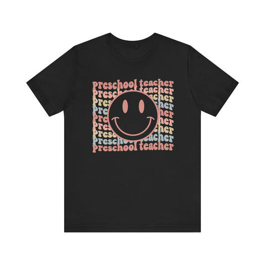 Smiley Preschool Teacher Jersey Short Sleeve Tee