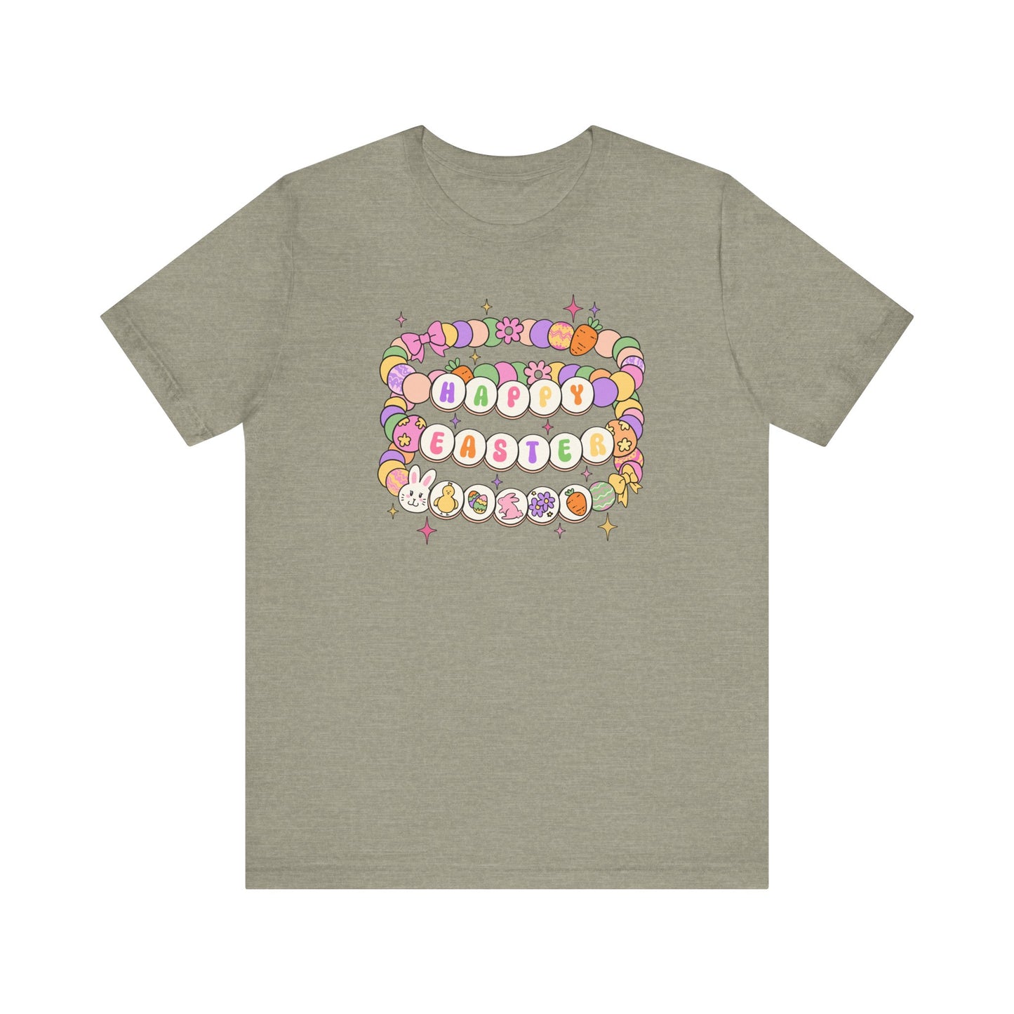 Happy Easter Beaded Bracelets Jersey Short Sleeve Tee