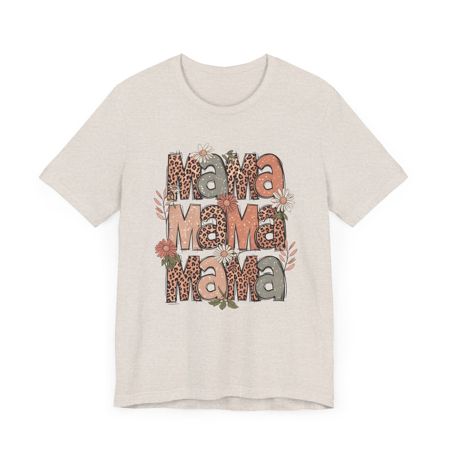 Floral Stacked Mama Jersey Short Sleeve Tee