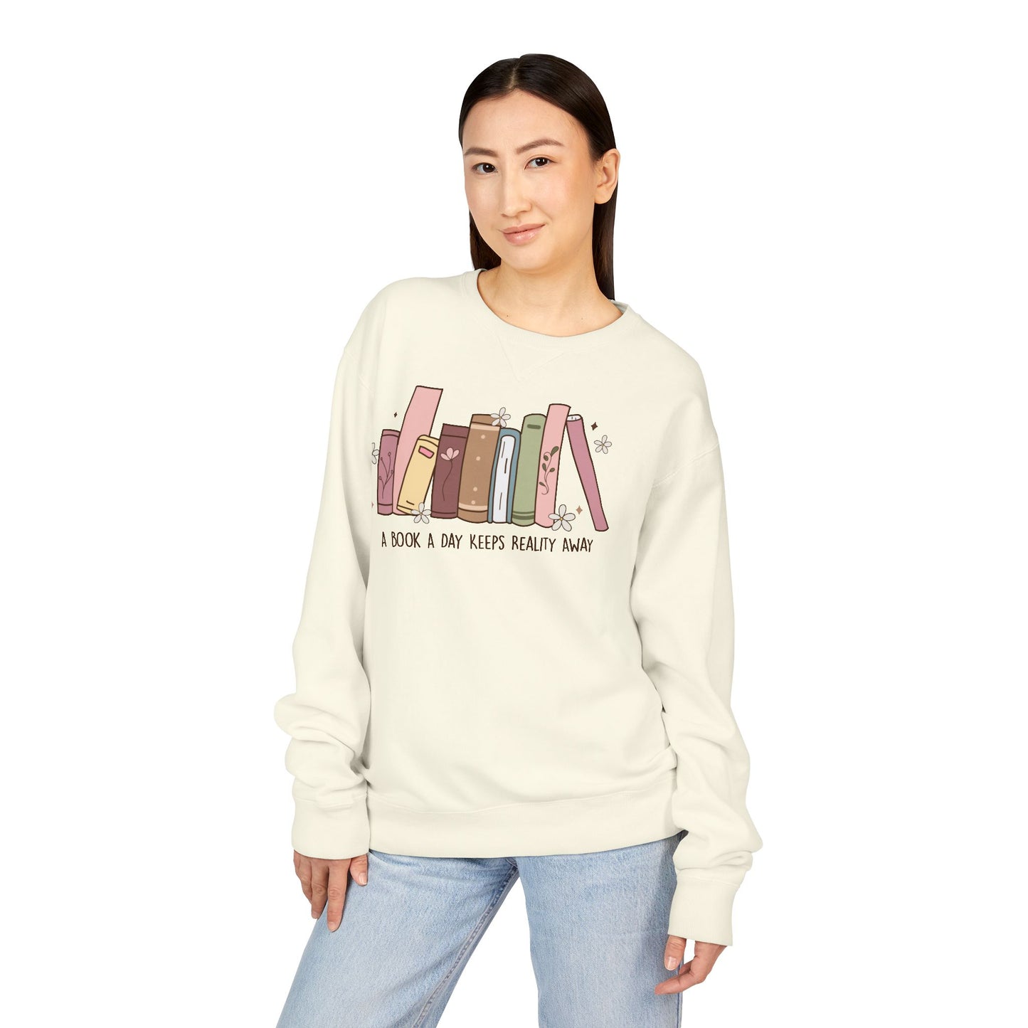 A Book A Day Keeps Reality Away ComfortWash® Garment Dyed Crewneck Sweatshirt