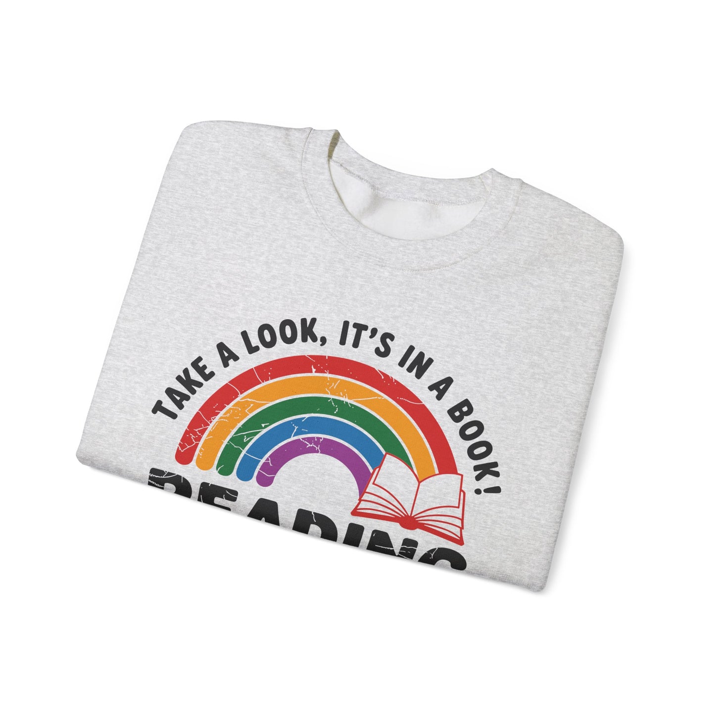 Retro Reading Rainbow Heavy Blend™ Crewneck Sweatshirt