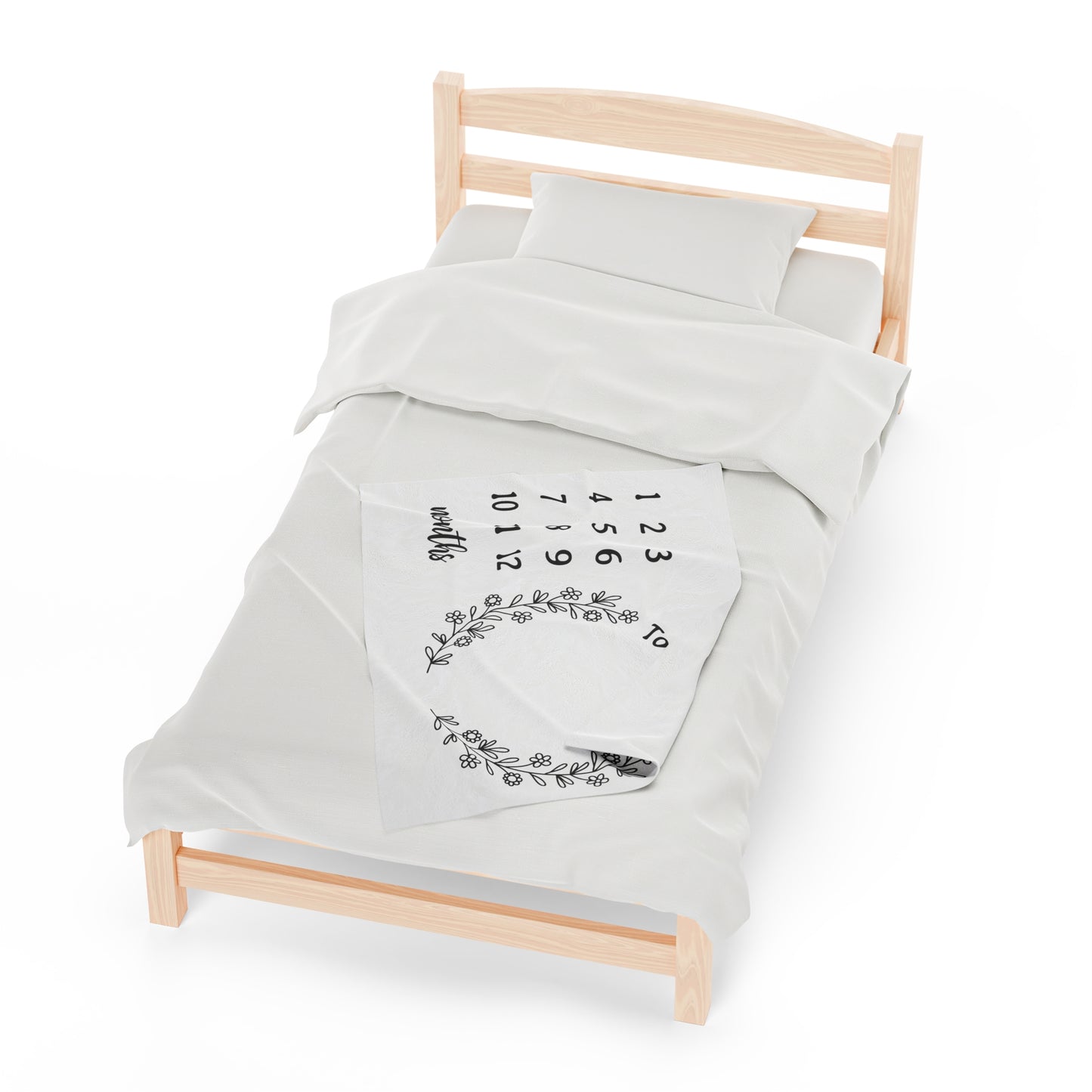 Today I Am Floral Milestone Velveteen Plush Blanket