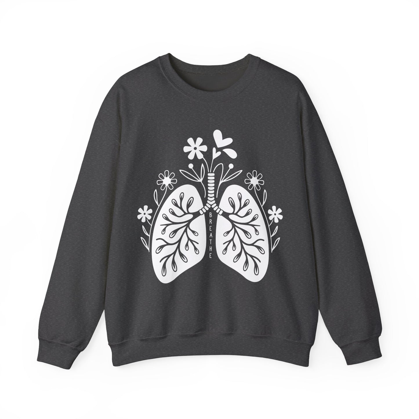 Breathe Floral Lungs Heavy Blend™ Crewneck Sweatshirt