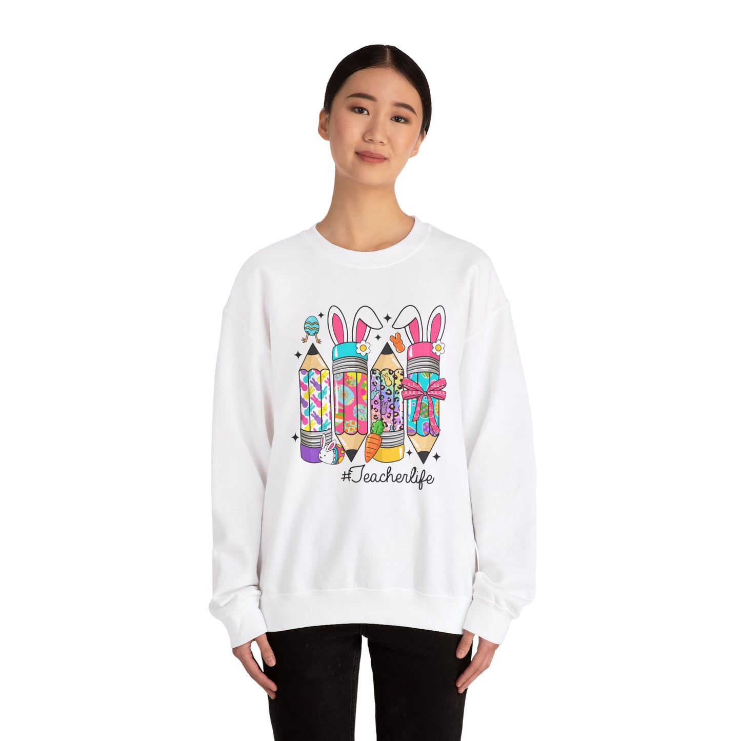 Easter Pencils Teacher Life  Heavy Blend™ Crewneck Sweatshirt