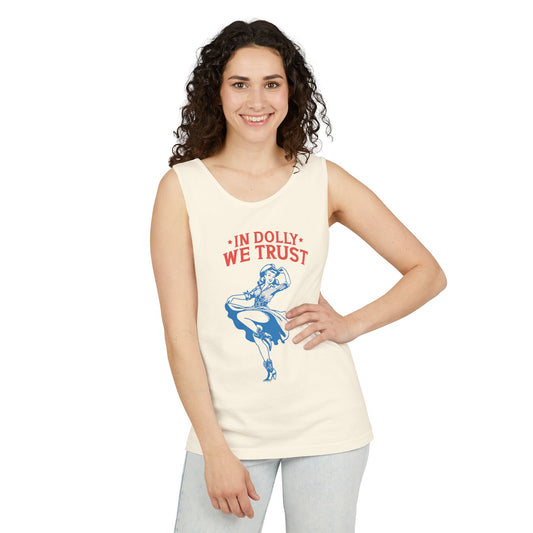 In Dolly We Trust Garment-Dyed Tank Top