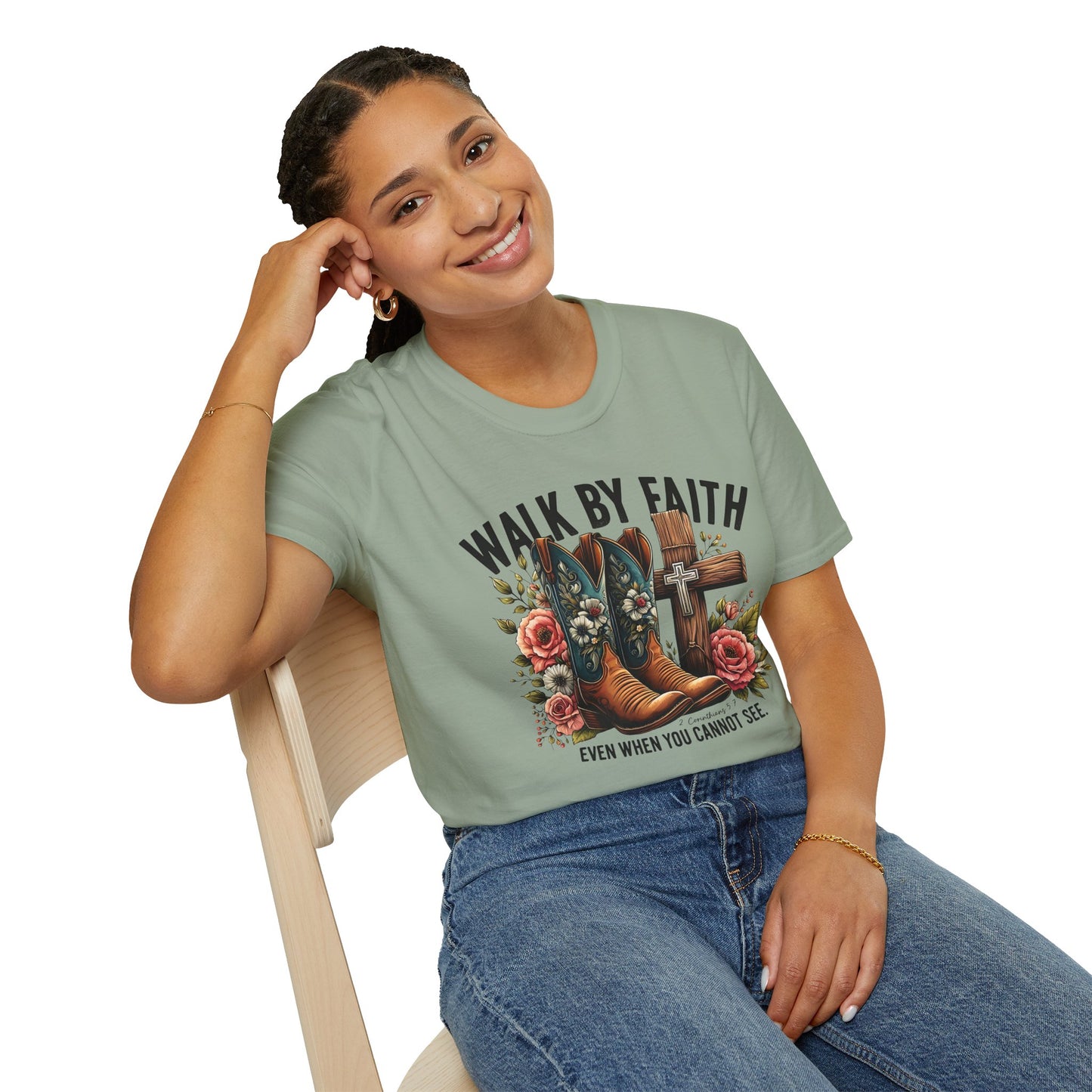 Walk By Faith Even When You Cannot See Softstyle T-Shirt
