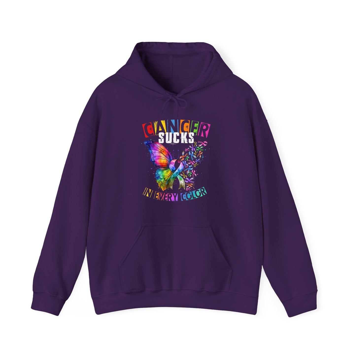 Cancer Sucks In All Colors Heavy Blend™ Hooded Sweatshirt