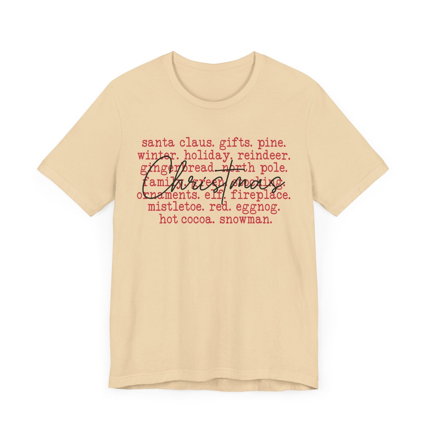 Christmas Words Jersey Short Sleeve Tee