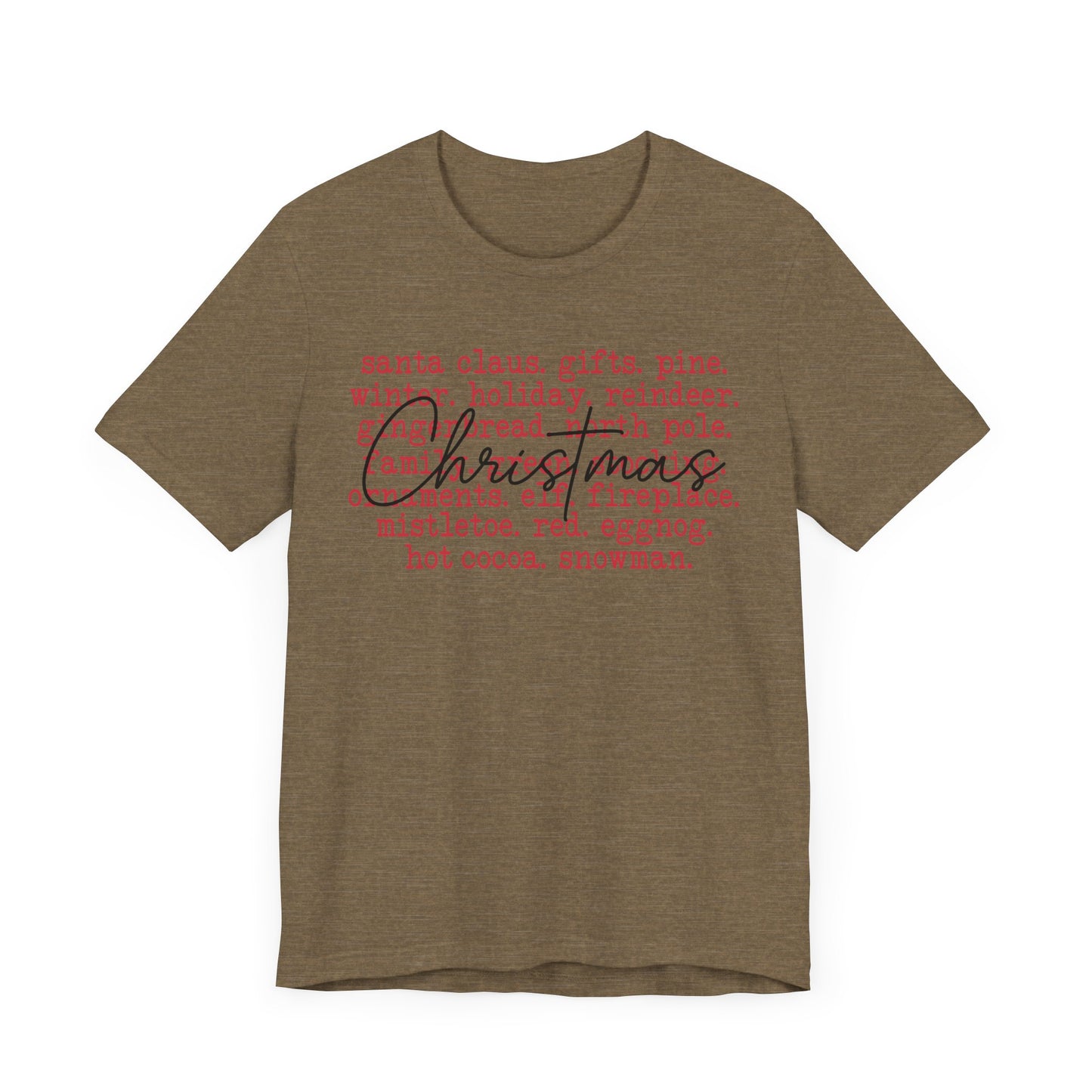 Christmas Words Jersey Short Sleeve Tee