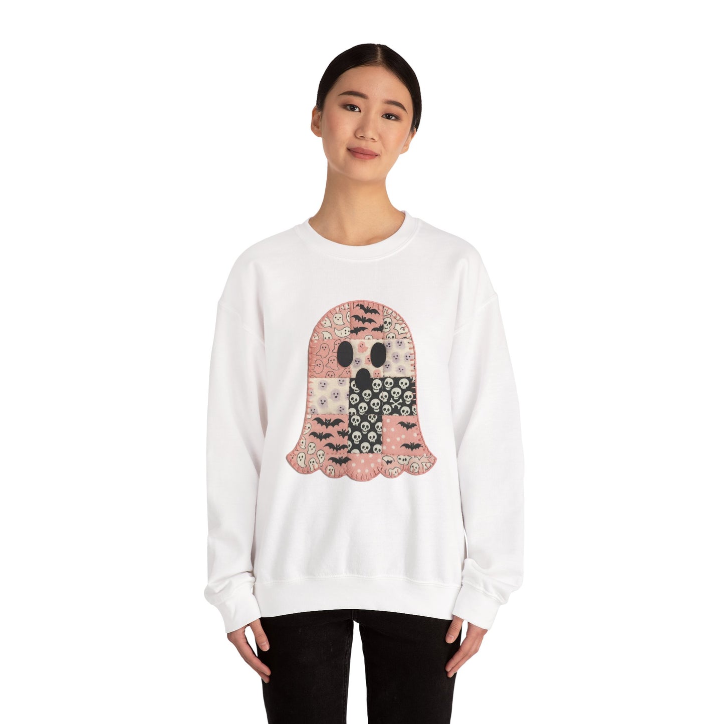 Patchwork Ghost Heavy Blend™ Crewneck Sweatshirt