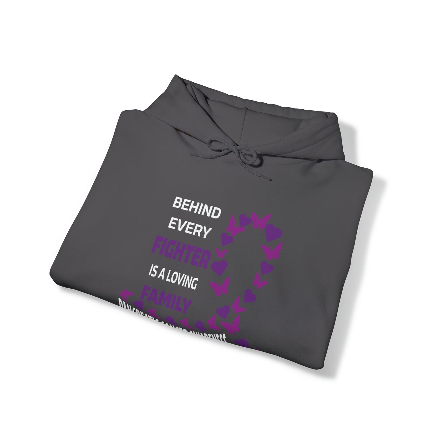 Behind Every Fighter -Pancreatic Cancer Heavy Blend™ Hooded Sweatshirt