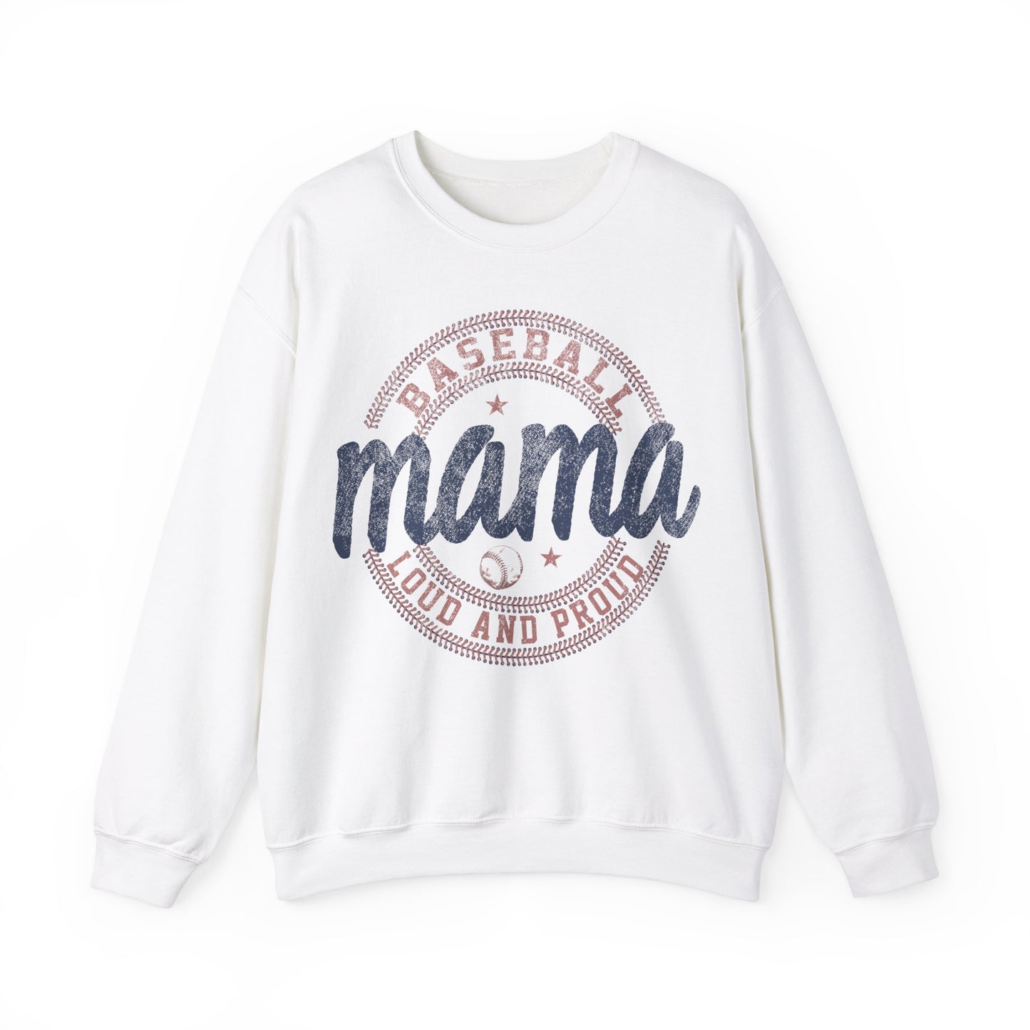 Baseball Mama Loud & Proud Heavy Blend™ Crewneck Sweatshirt
