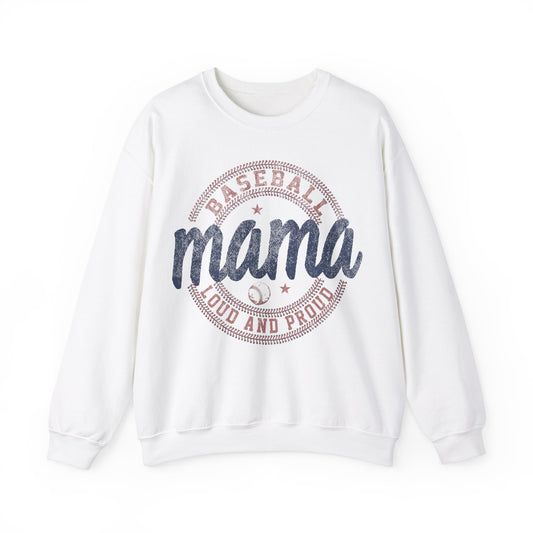 Baseball Mama Loud & Proud Heavy Blend™ Crewneck Sweatshirt