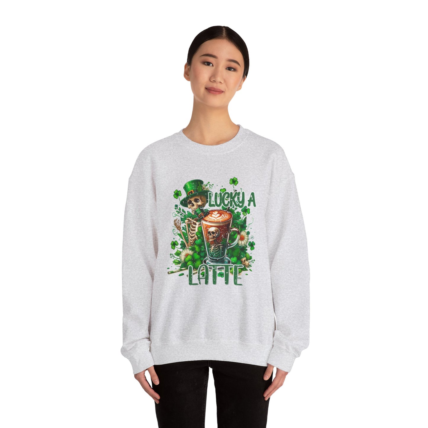 Lucky A Latte Skeleton Heavy Blend™ Crewneck Sweatshirt