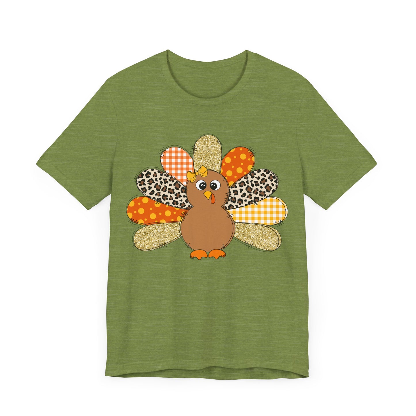 Cute Thanksgiving Turkey Jersey Short Sleeve Tee