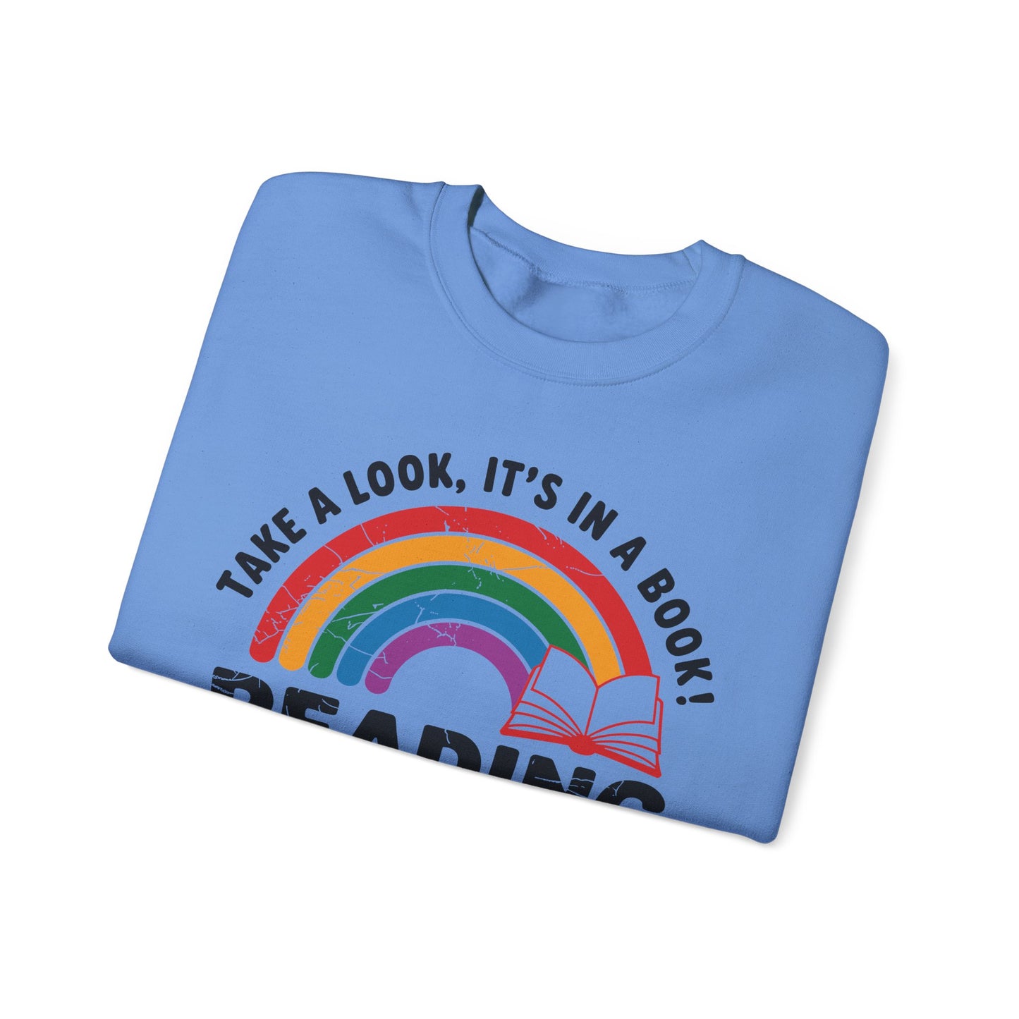 Retro Reading Rainbow Heavy Blend™ Crewneck Sweatshirt