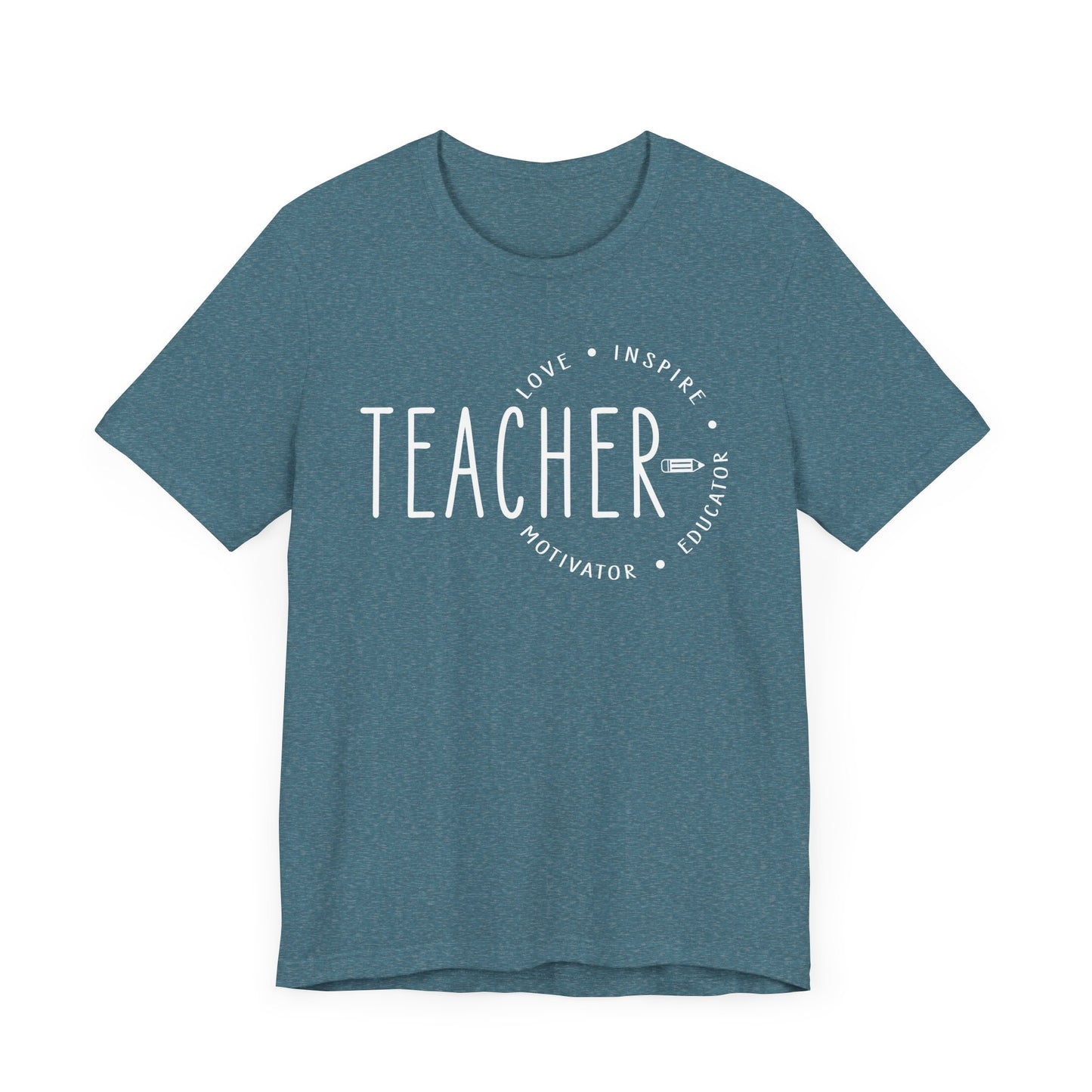 Teacher Love Inspire Motivator Educator Jersey Short Sleeve Tee
