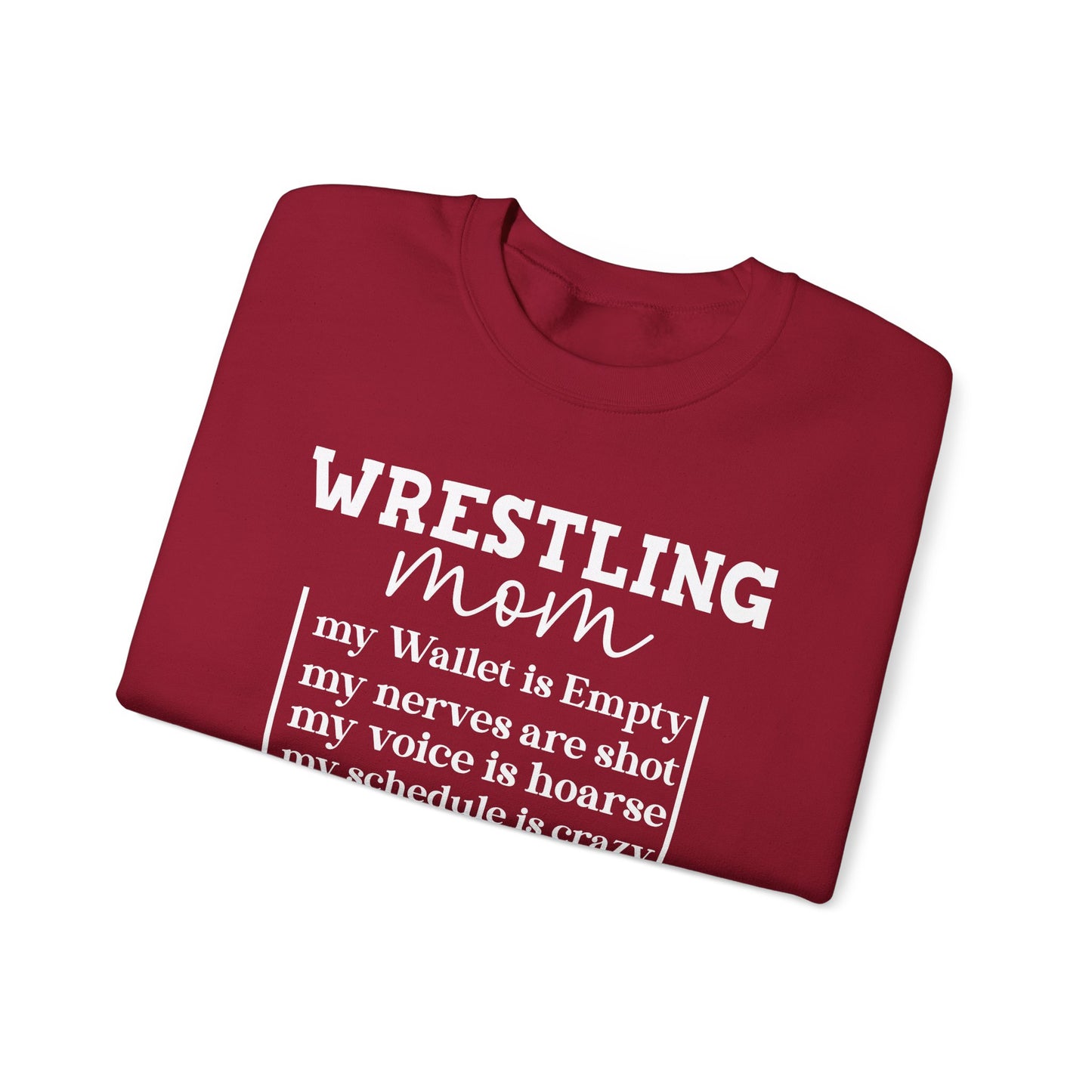 Wrestling Mom Heart Is Full Heavy Blend™ Crewneck Sweatshirt