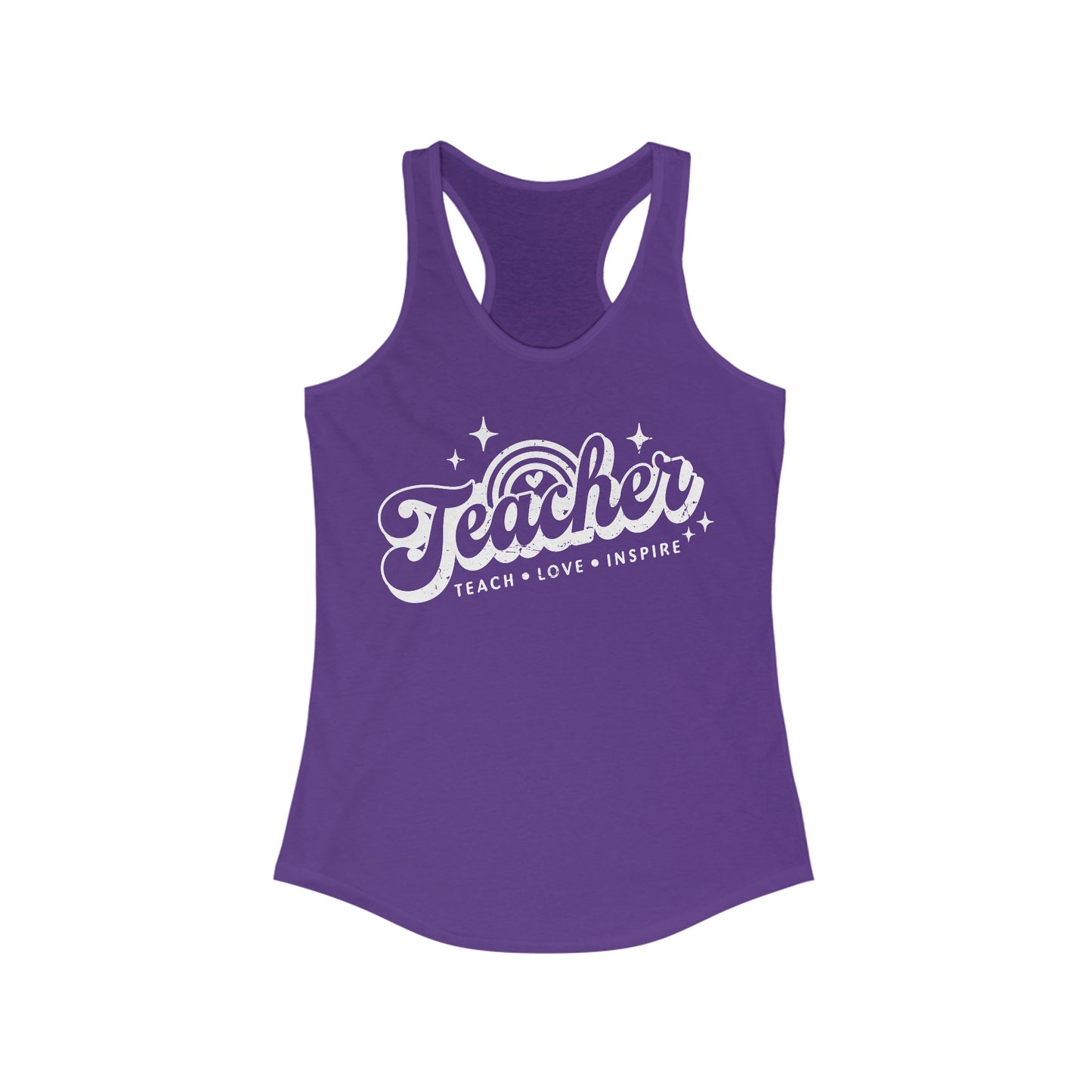Teacher Teach Love Inspire Women's Ideal Racerback Tank