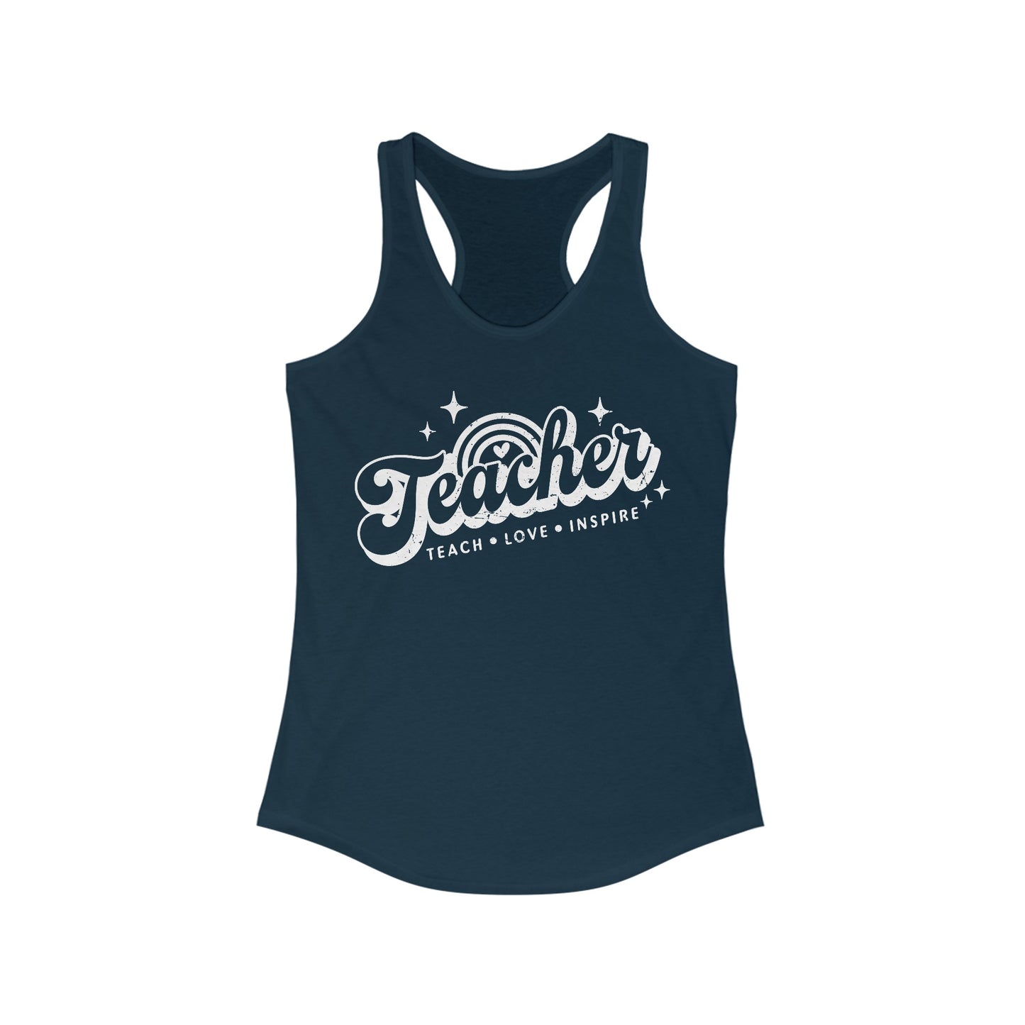 Teacher Teach Love Inspire Women's Ideal Racerback Tank