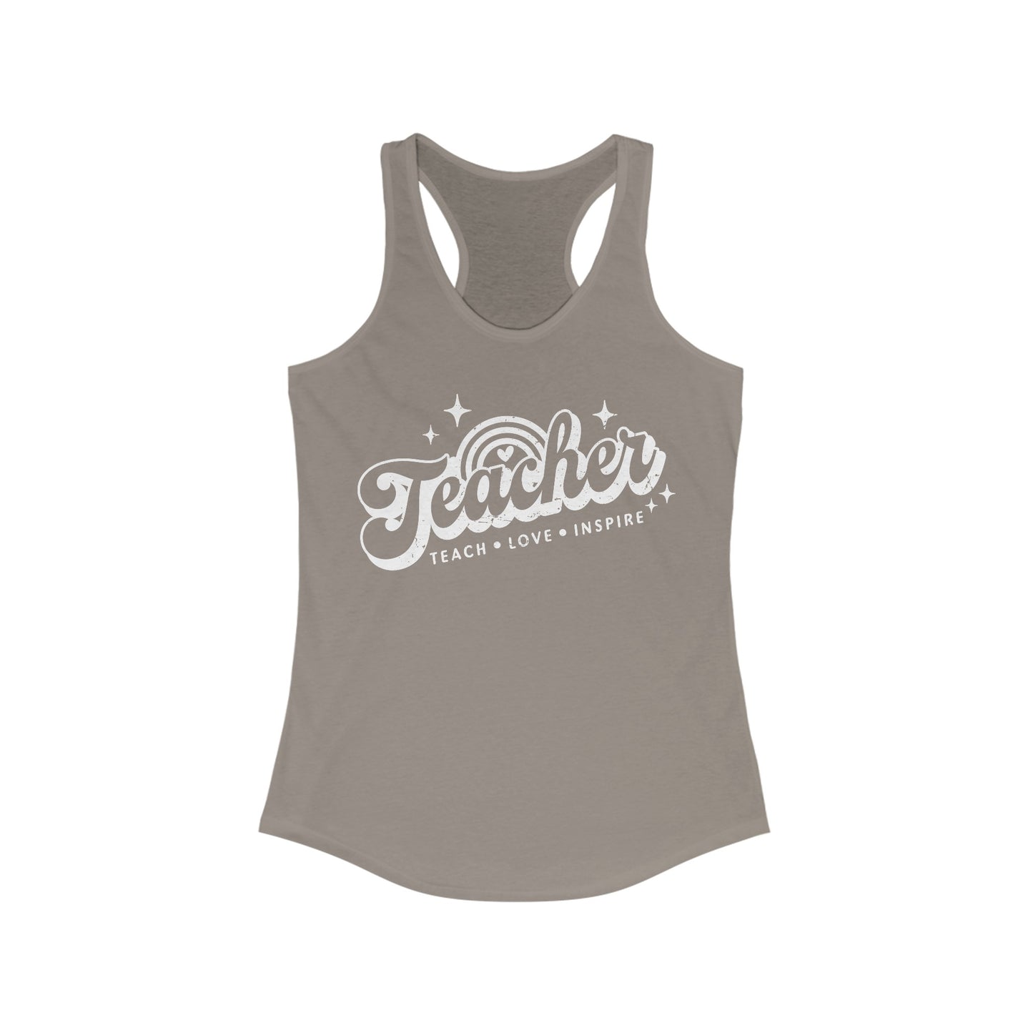 Teacher Teach Love Inspire Women's Ideal Racerback Tank