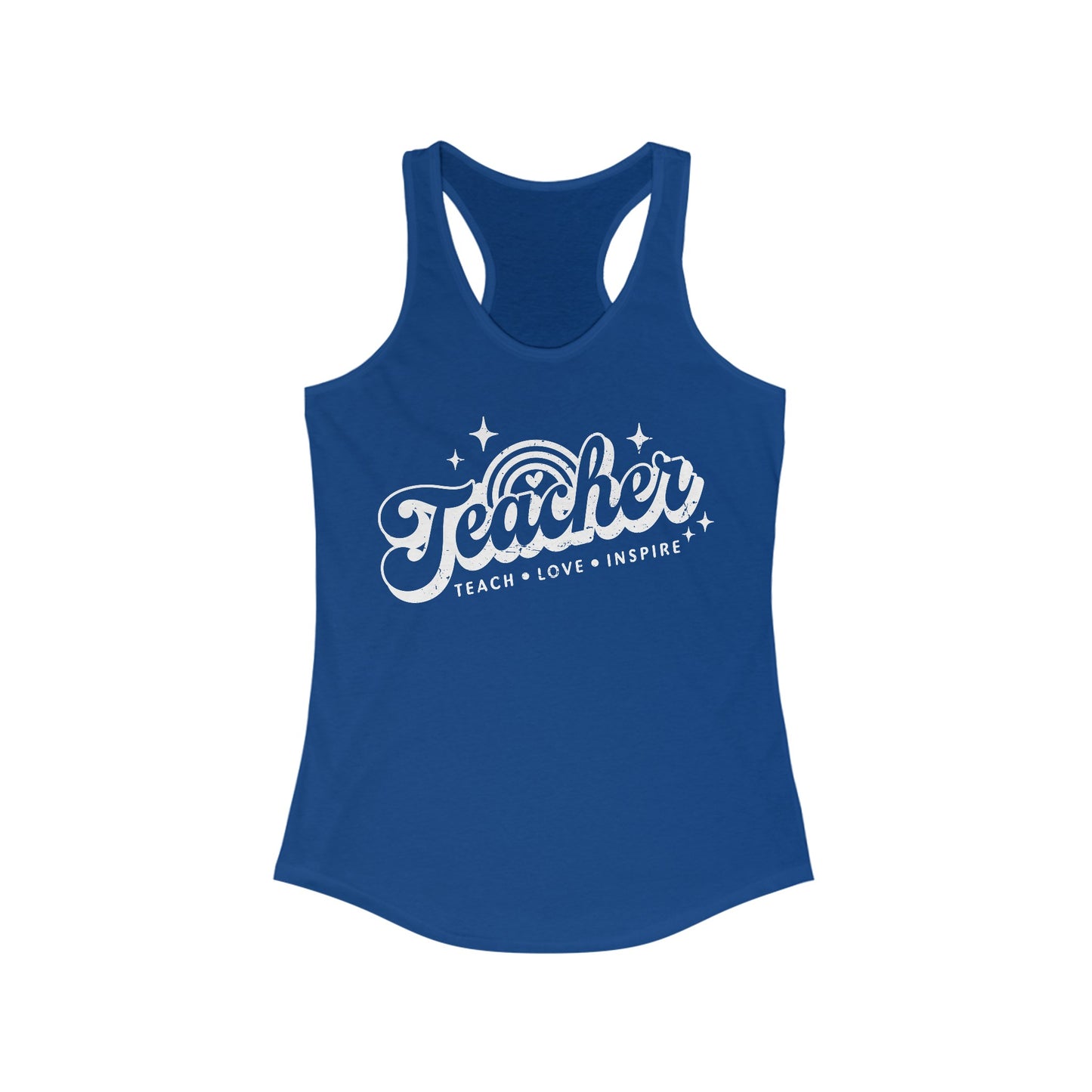 Teacher Teach Love Inspire Women's Ideal Racerback Tank
