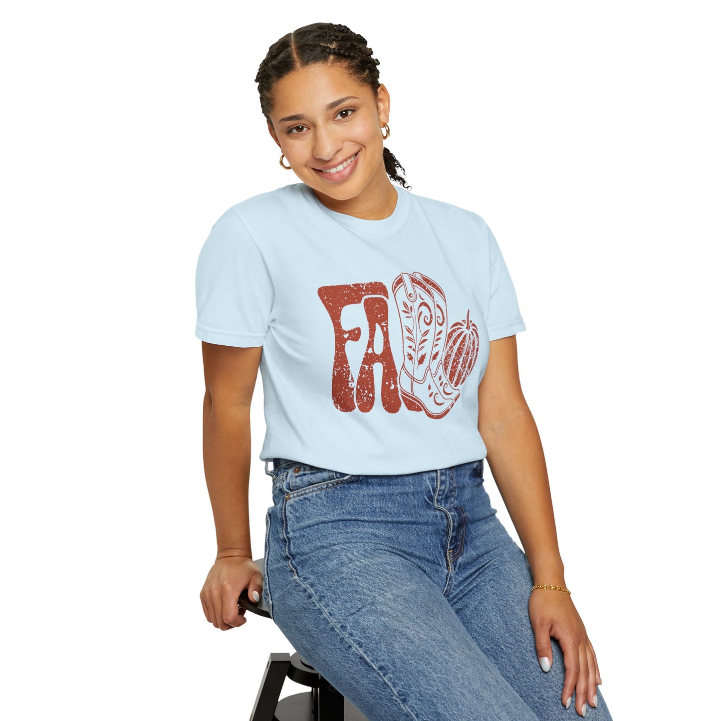 Western Fall Orange Garment-Dyed T-shirt