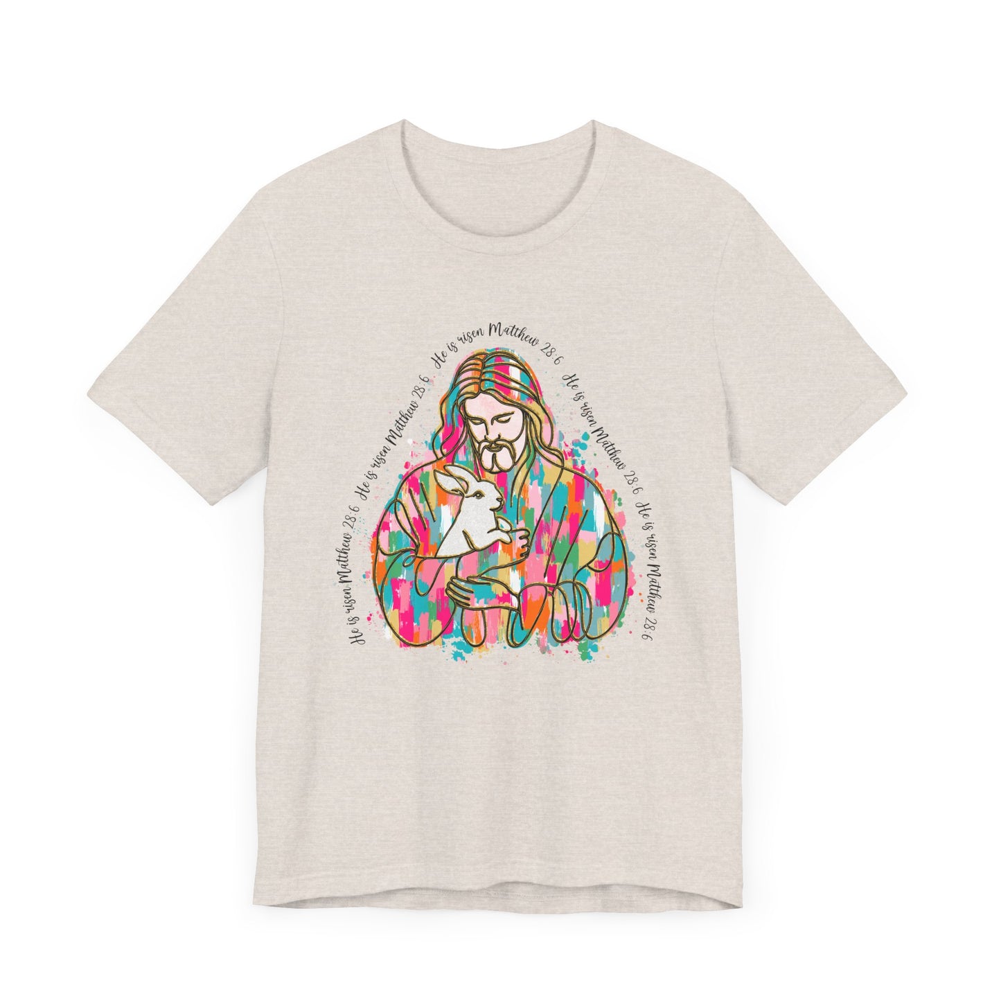 Brush Stroke Easter Jesus Jersey Short Sleeve Tee