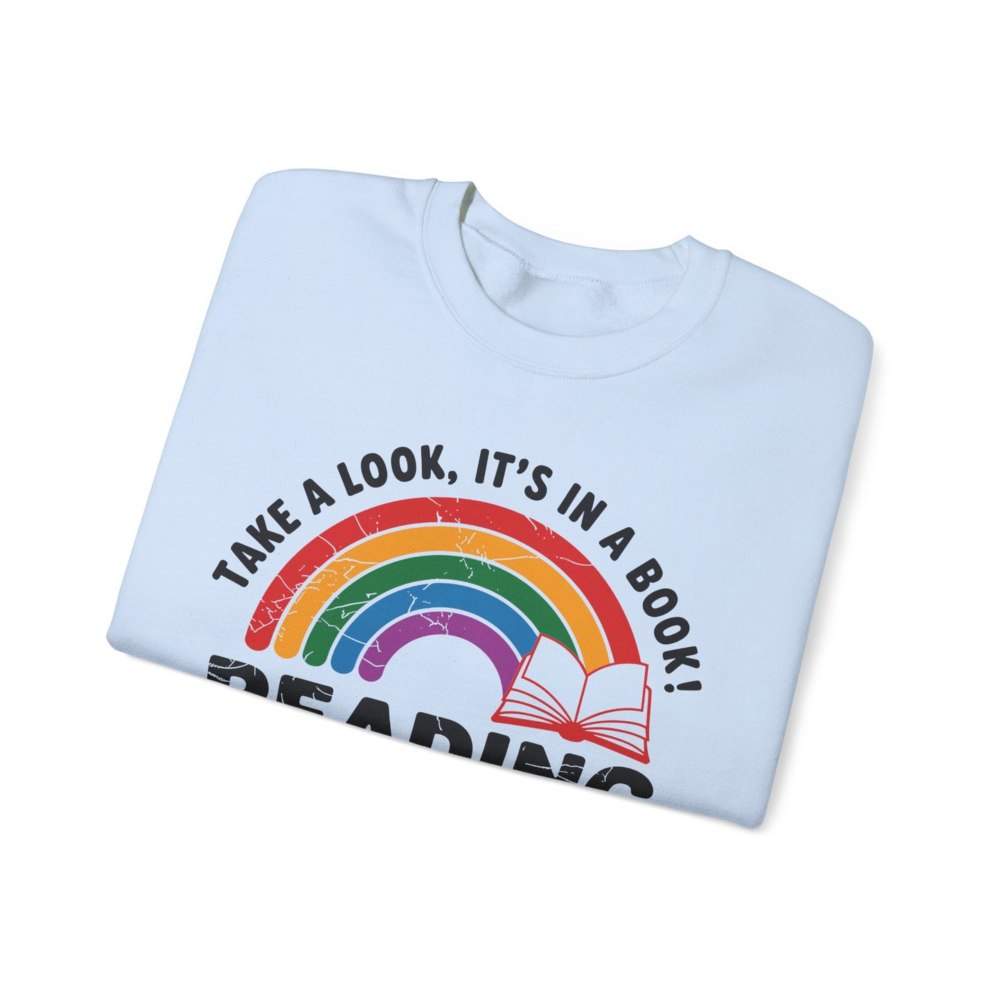 Retro Reading Rainbow Heavy Blend™ Crewneck Sweatshirt